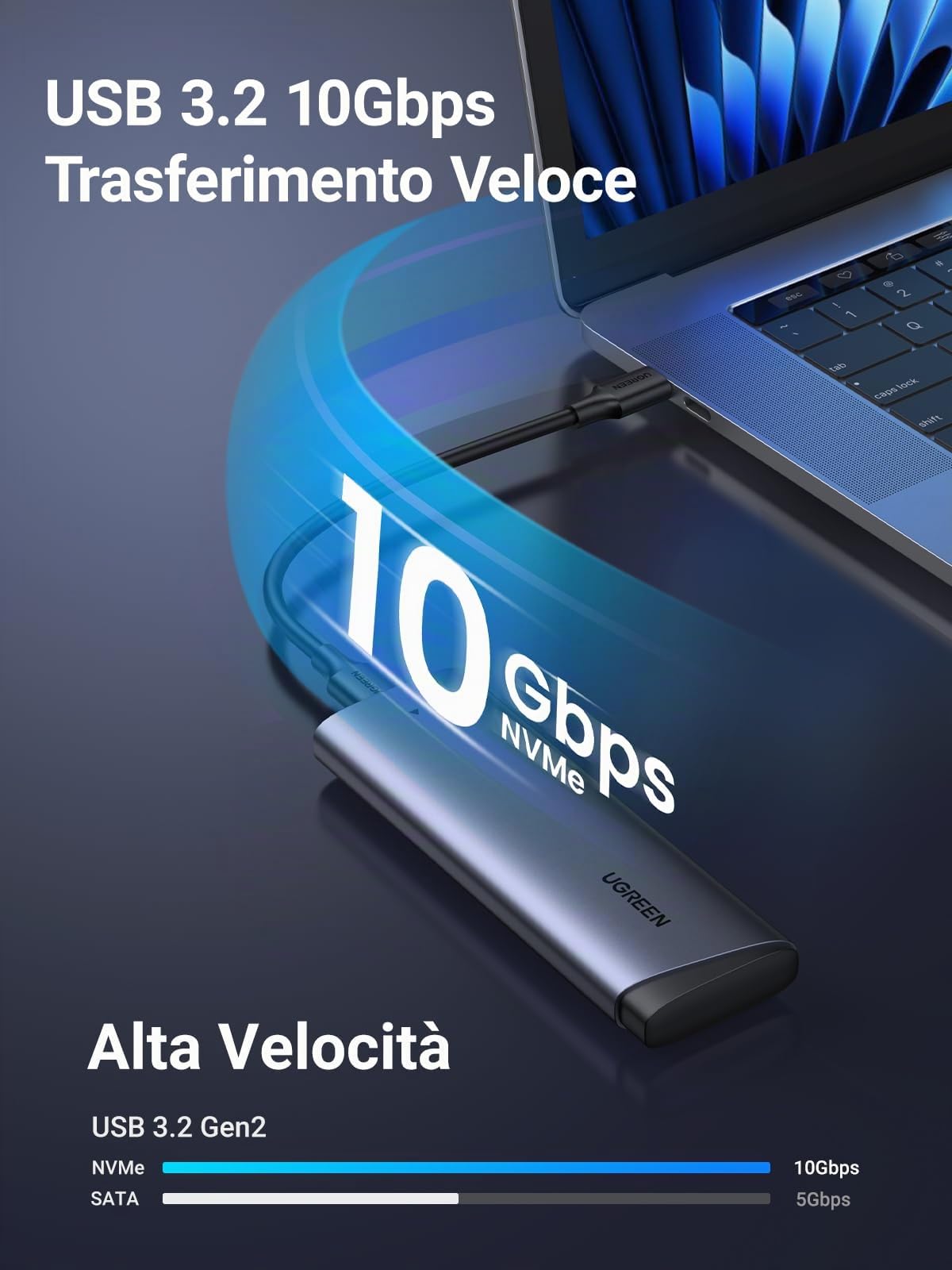 ugreen-case-ssd-m-2-nvme-usb-c-3-2-gen-2-10gbps-fino-a-4tb image 3