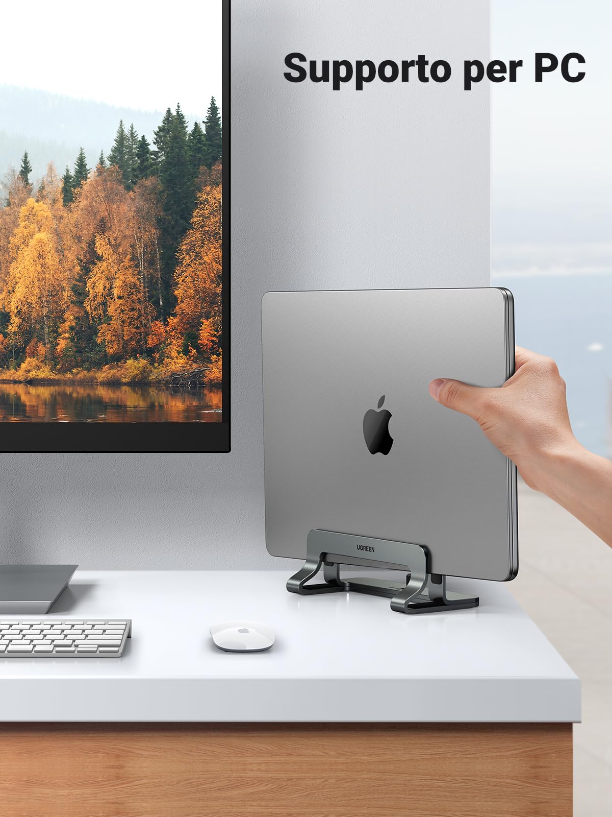 ugreen-supporto-verticale-laptop-alluminio-regolabile-grigio-fino-a-15-6 image 4