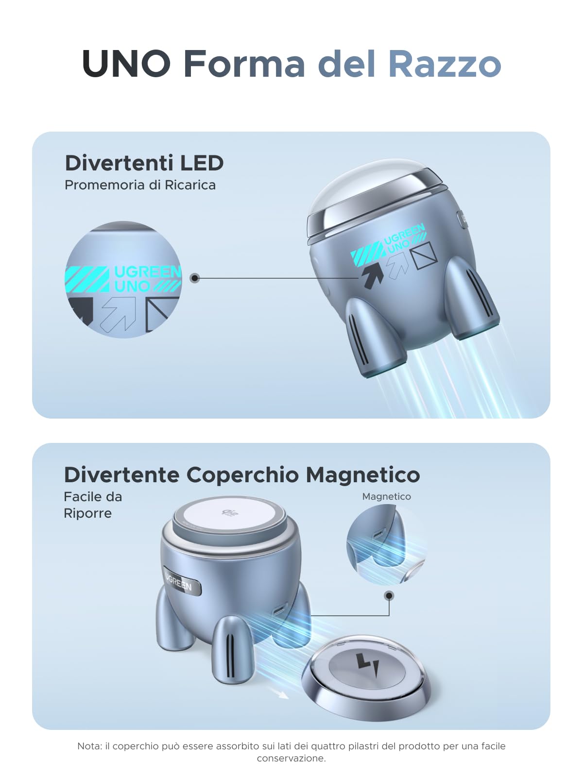 ugreen-uno-qi2-25w-caricatore-wireless-magnetico-2-in-1-grigio image 5