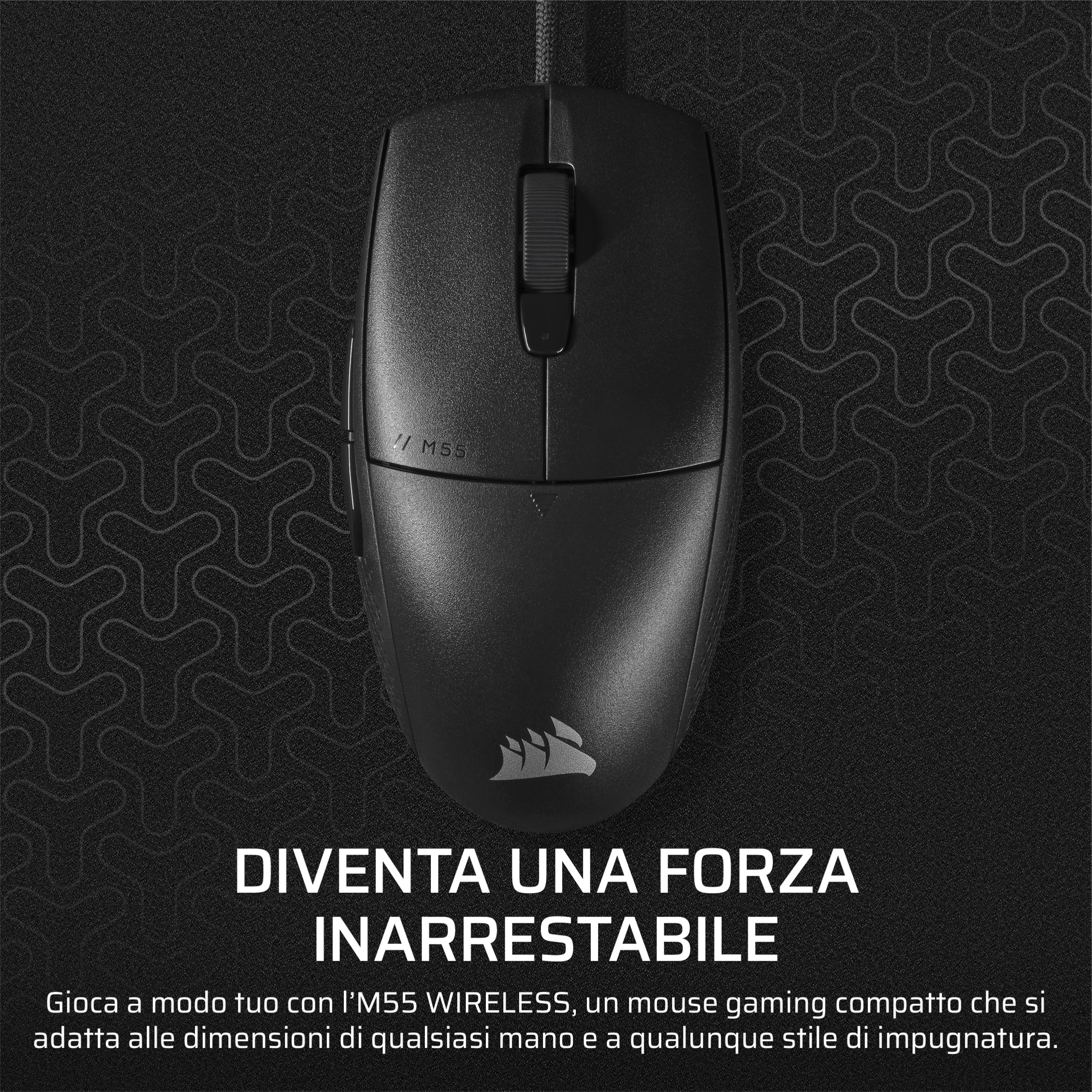 corsair-m55-mouse-gaming-fps-cablato-leggero-55g-16-000-dpi-nero image 2