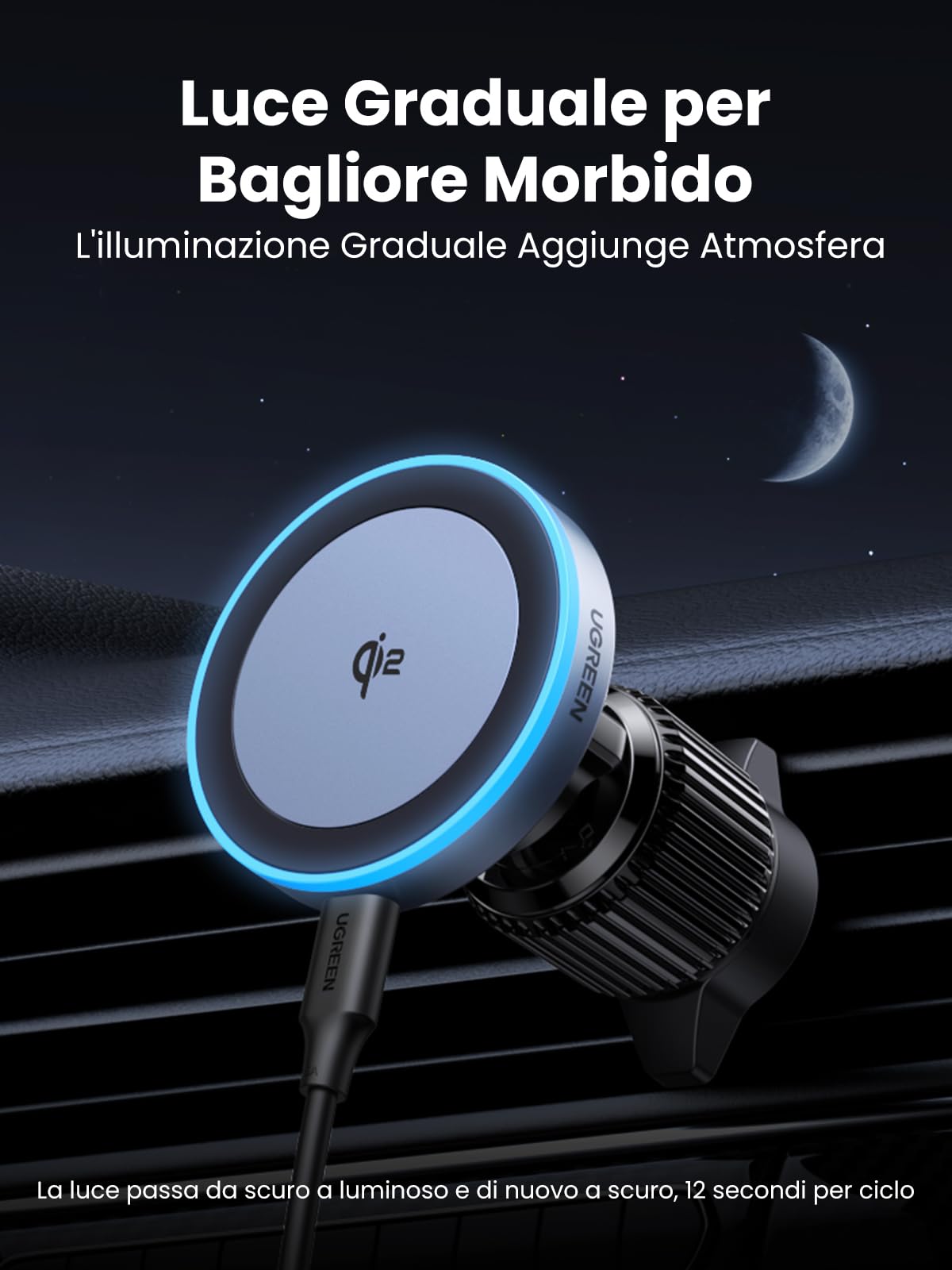 ugreen-magflow-qi2-caricatore-wireless-magnetico-15w-da-auto-supporto-bocchetta- image 7