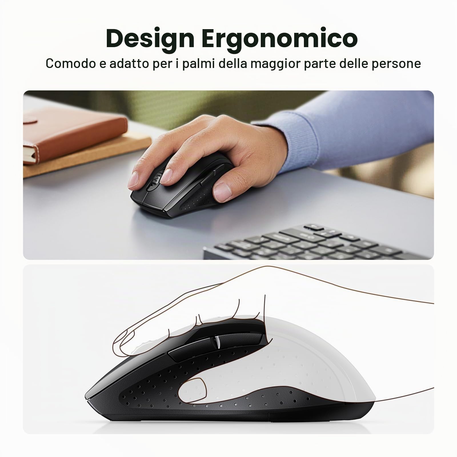 ugreen-mouse-wireless-ergonomico-2-4ghz-usb-1600-dpi-nero image 4