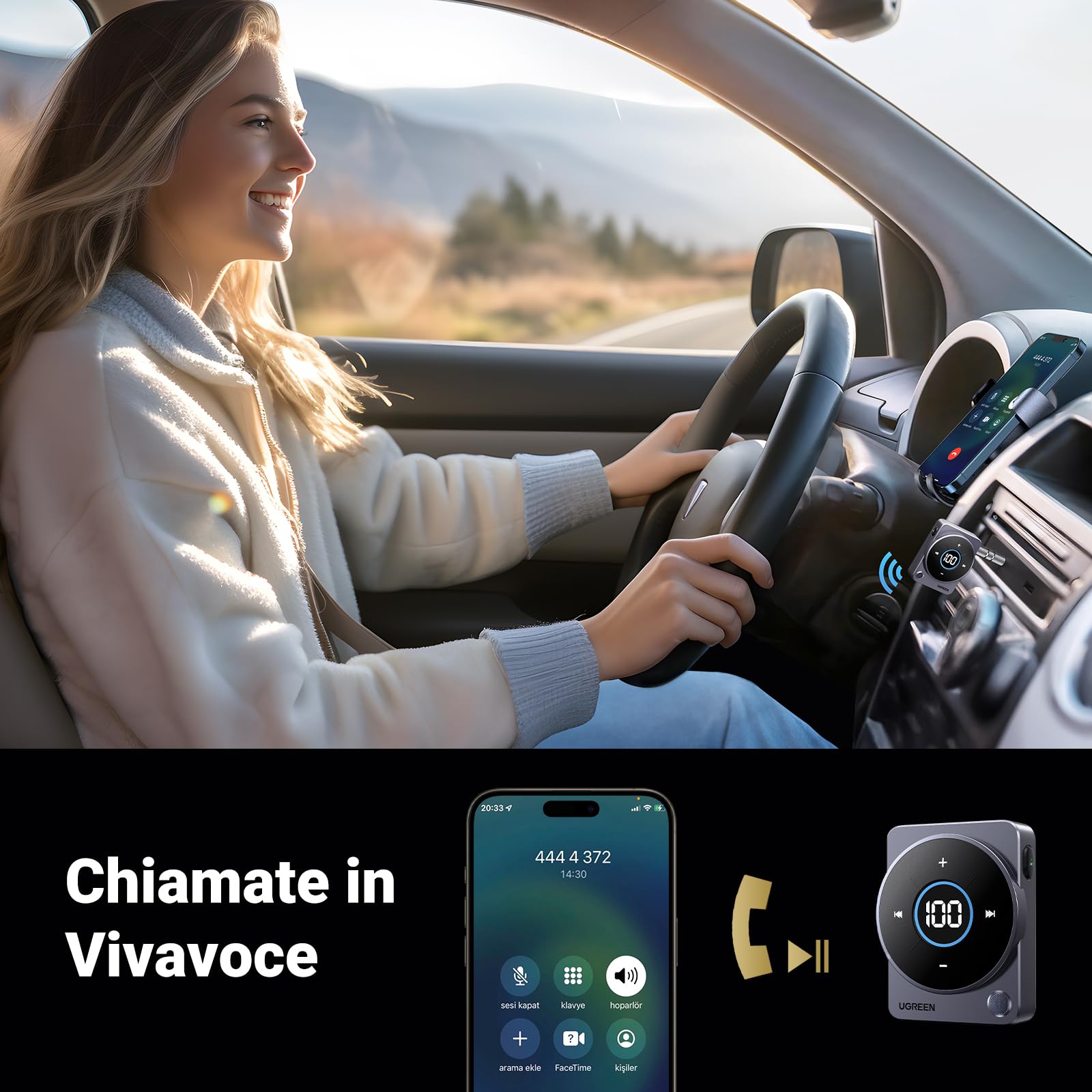 ugreen-ricevitore-bluetooth-5-4-jack-3-5mm-aux-per-auto-con-rgb-e-vivavoce-20-or image 7