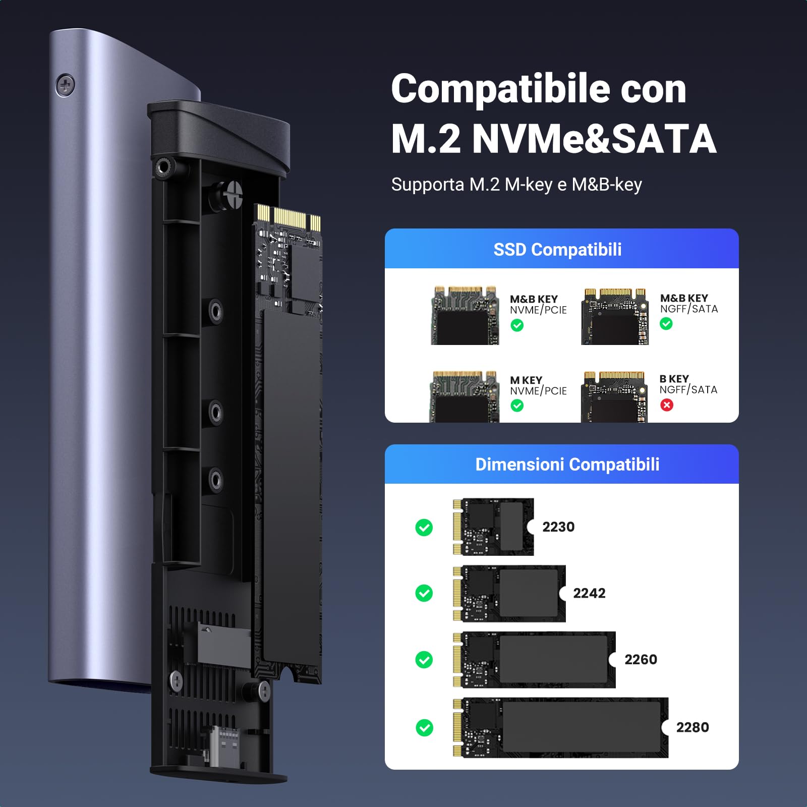 ugreen-case-ssd-m-2-nvme-e-sata-usb-c-3-2-gen-2-10gbps image 3