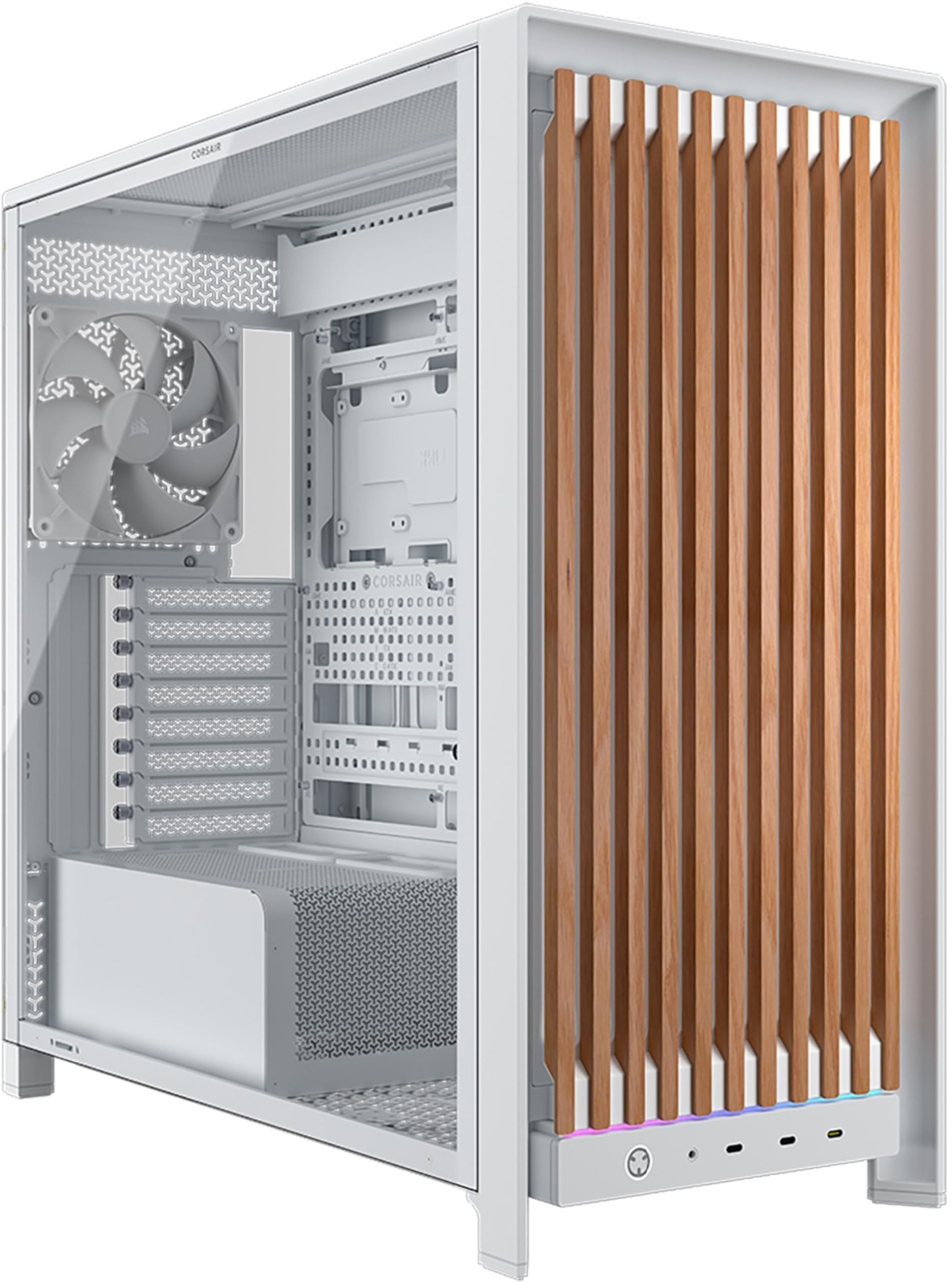 corsair-frame-5000d-wood-rs-case-pc-mid-tower-atx-bianco-rovere-pannello-frontal image 1