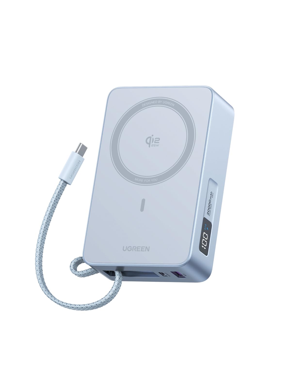 ugreen-magflow-qi2-25w-power-bank-magnetico-20000mah-con-cavo-usb-c-pd-30w image 1