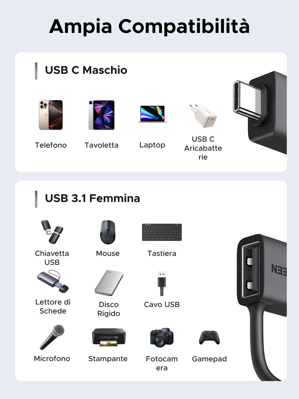 ugreen-adattatore-usb-c-a-usb-a-3-2-10gbps-otg-2-pezzi-anti-perso image 4