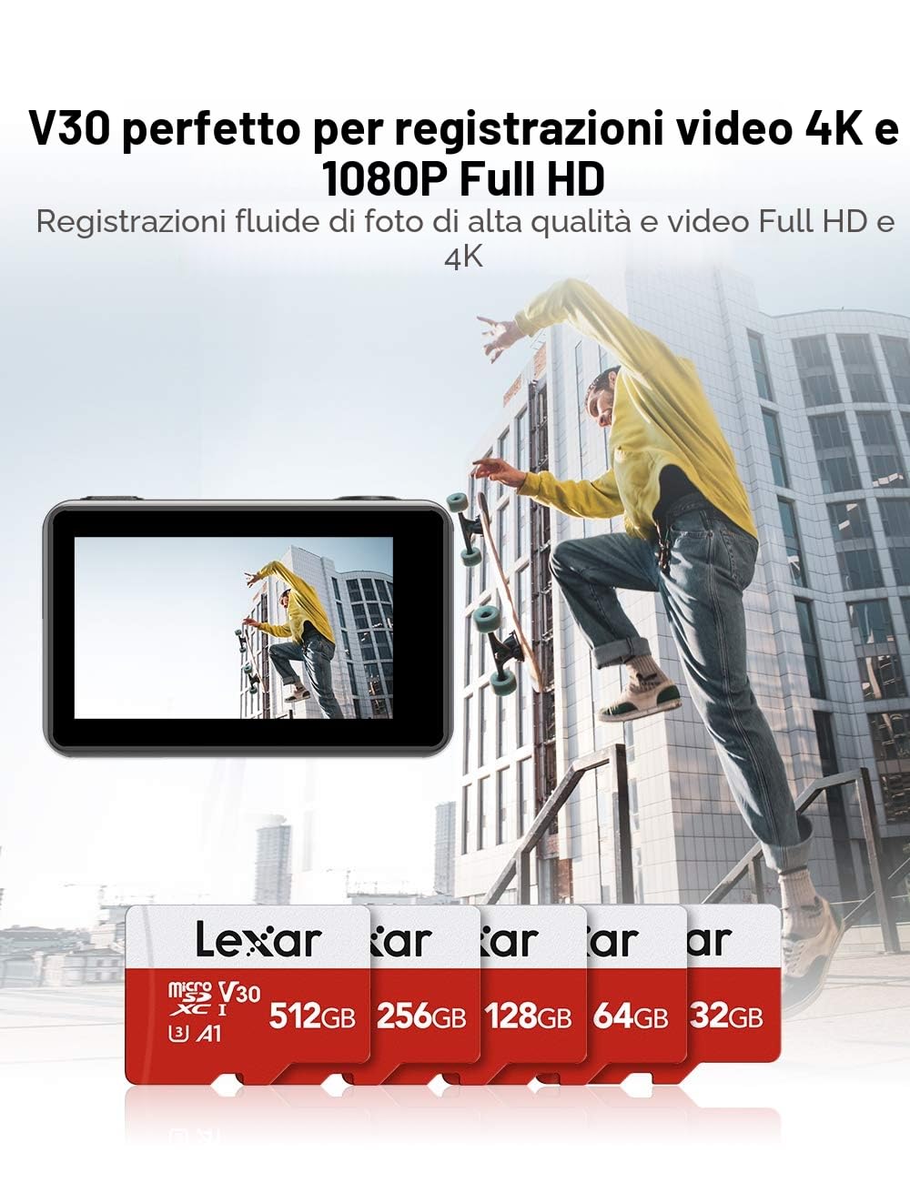 lexar-blue-series-scheda-micro-sd-32gb-2-pack-con-adattatore-sd image 3