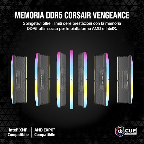 corsair-vengeance-rgb-ddr5-16gb-2-x-8gb-5600mhz-cl40-grigio-amd-expo-e-intel-xmp image 8