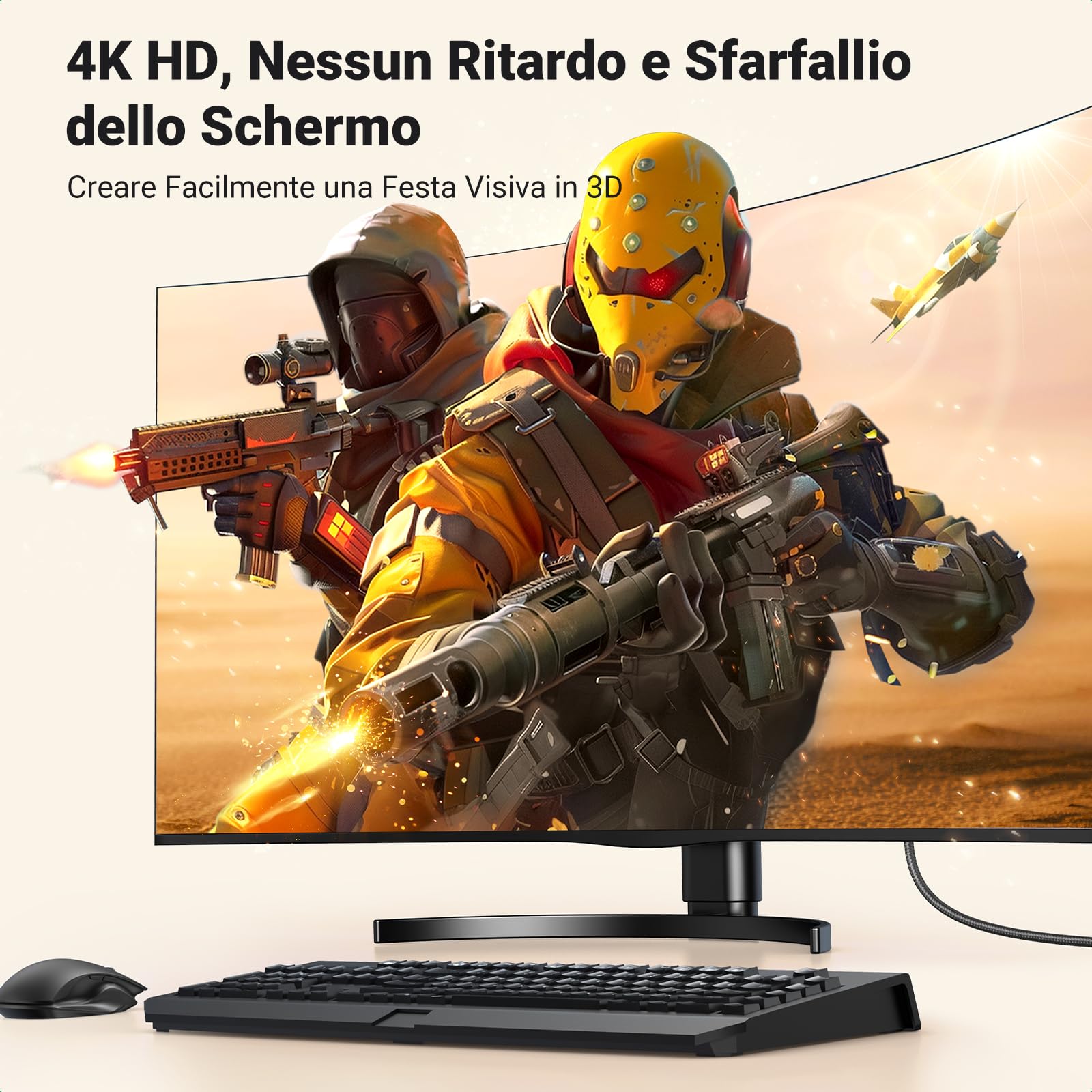 ugreen-cavo-displayport-a-hdmi-4k-30hz-2m-cavo-dp-a-hdmi-unidirezionale image 2