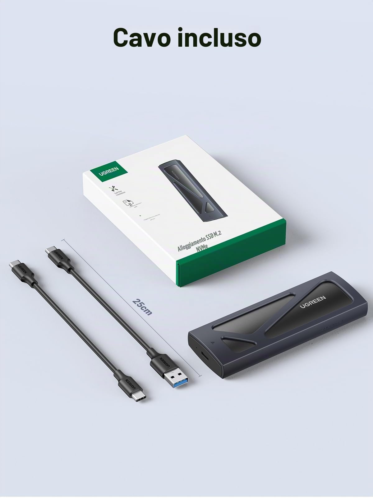 ugreen-case-ssd-m-2-nvme-pcie-usb-c-3-2-gen2-10gbps-2tb-installazione-senza-attr image 5