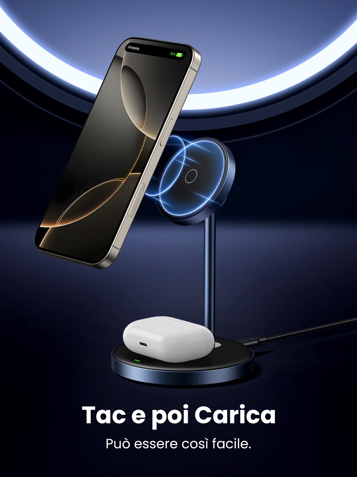 ugreen-zapix-stazione-ricarica-wireless-magsafe-2-in-1-per-iphone-airpods image 2