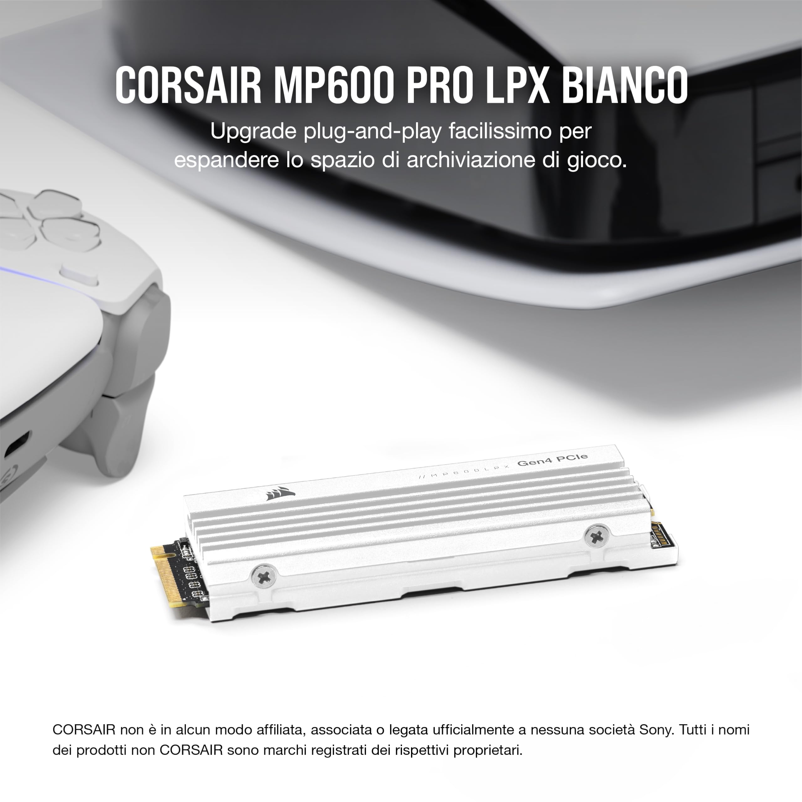 corsair-mp600-pro-lpx-1tb-m-2-pcie-gen4-x4-nvme-per-ps5-7100mb-s-bianco image 2