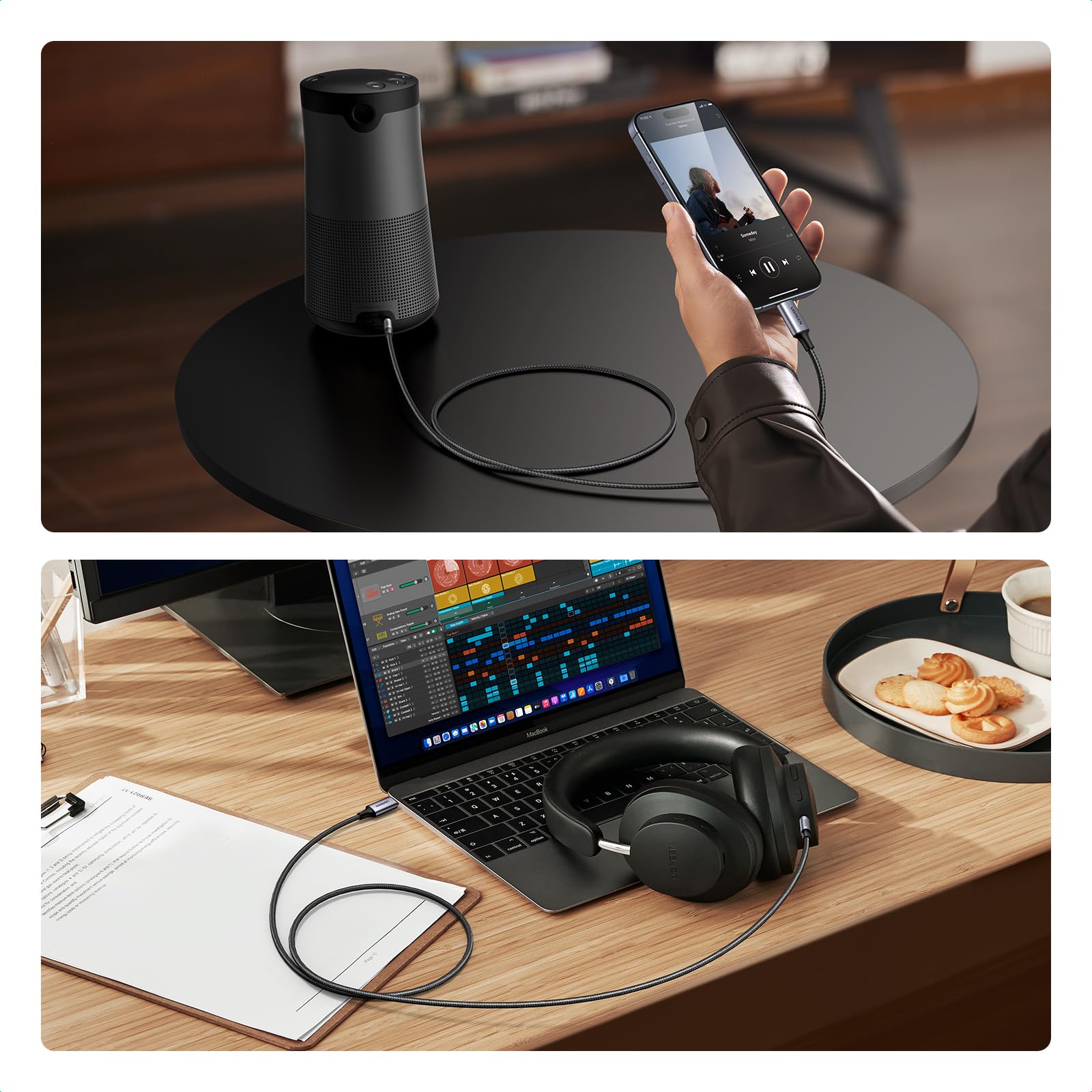 ugreen-cavo-usb-c-a-jack-3-5mm-trrs-dac-24bit-96khz-2m-nylon image 4