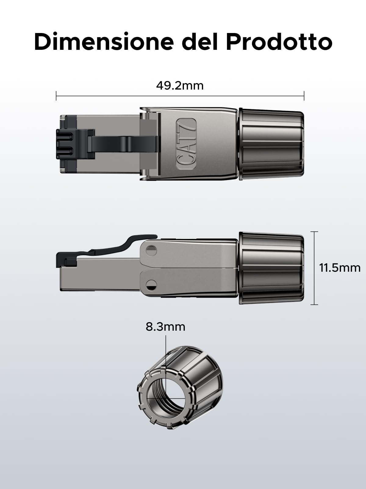 ugreen-connettore-ethernet-cat-7-schermato-spina-rj45-10gbps-poe-confezione-da-4 image 7