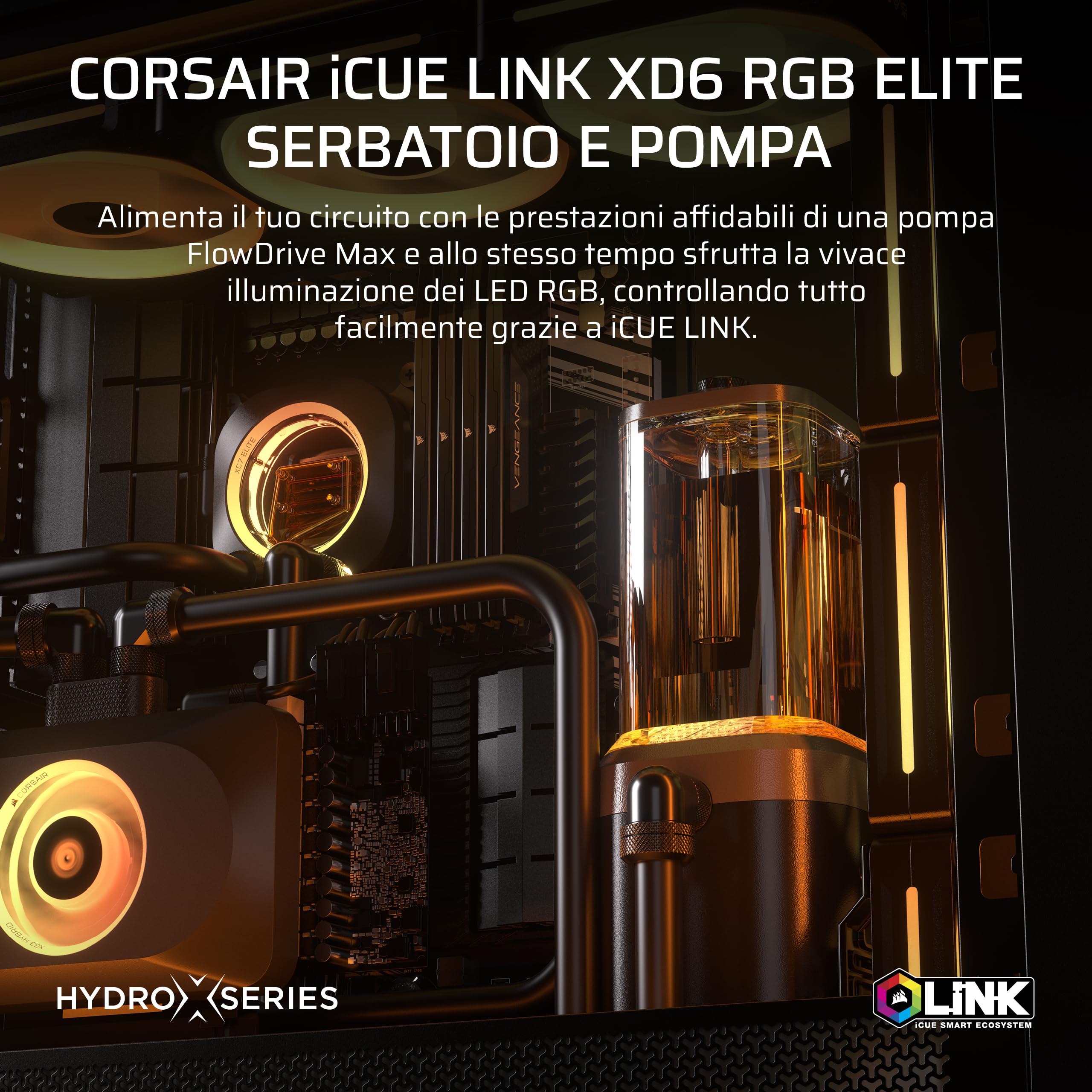corsair-icue-link-xd6-rgb-elite-pompa-reservoir-combo-nero image 2
