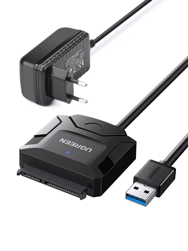 ugreen-adattatore-sata-usb-3-0-5gbps-per-ssd-hdd-2-5-3-5-fino-a-20tb-con-aliment image 1
