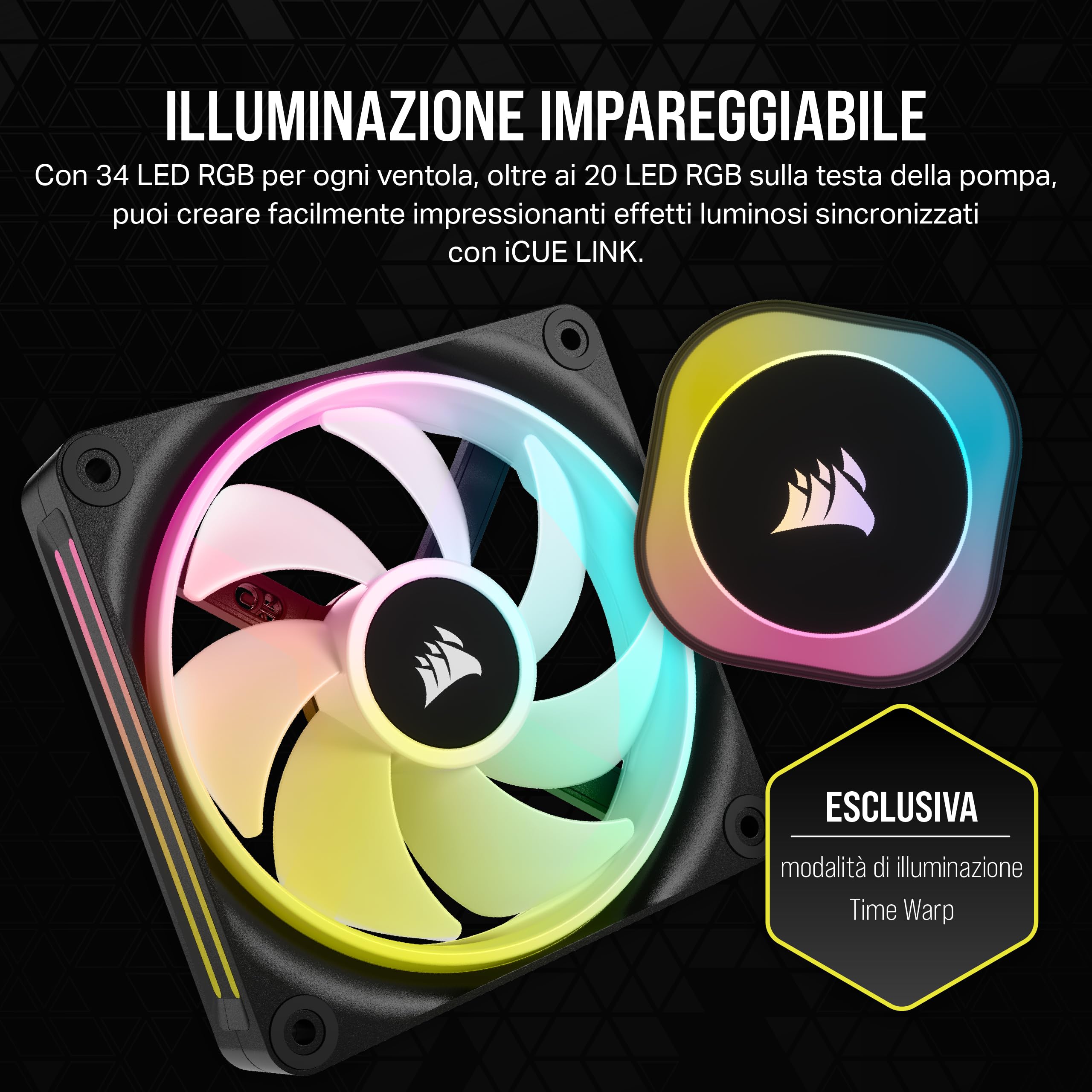 corsair-icue-link-h150i-rgb-dissipatore-a-liquido-cpu-360-mm-nero image 6