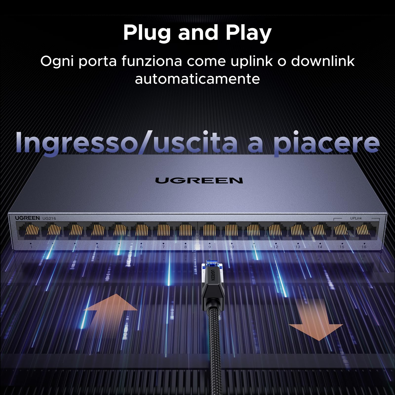 ugreen-switch-lan-gigabit-16-porte-10-100-1000-mbps-non-gestito image 8