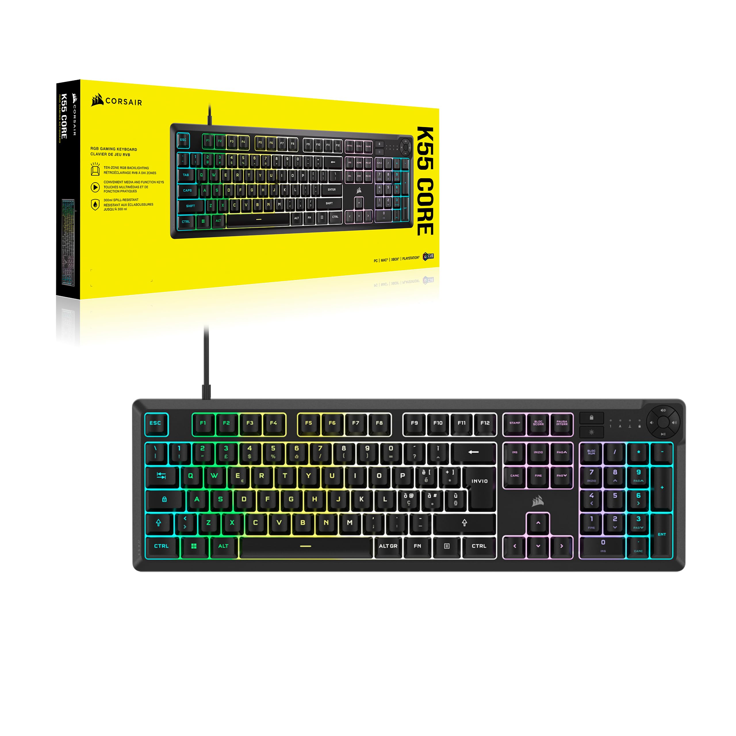 corsair-k55-core-rgb-tastiera-gaming-a-membrana-qwerty-it-nero image 7