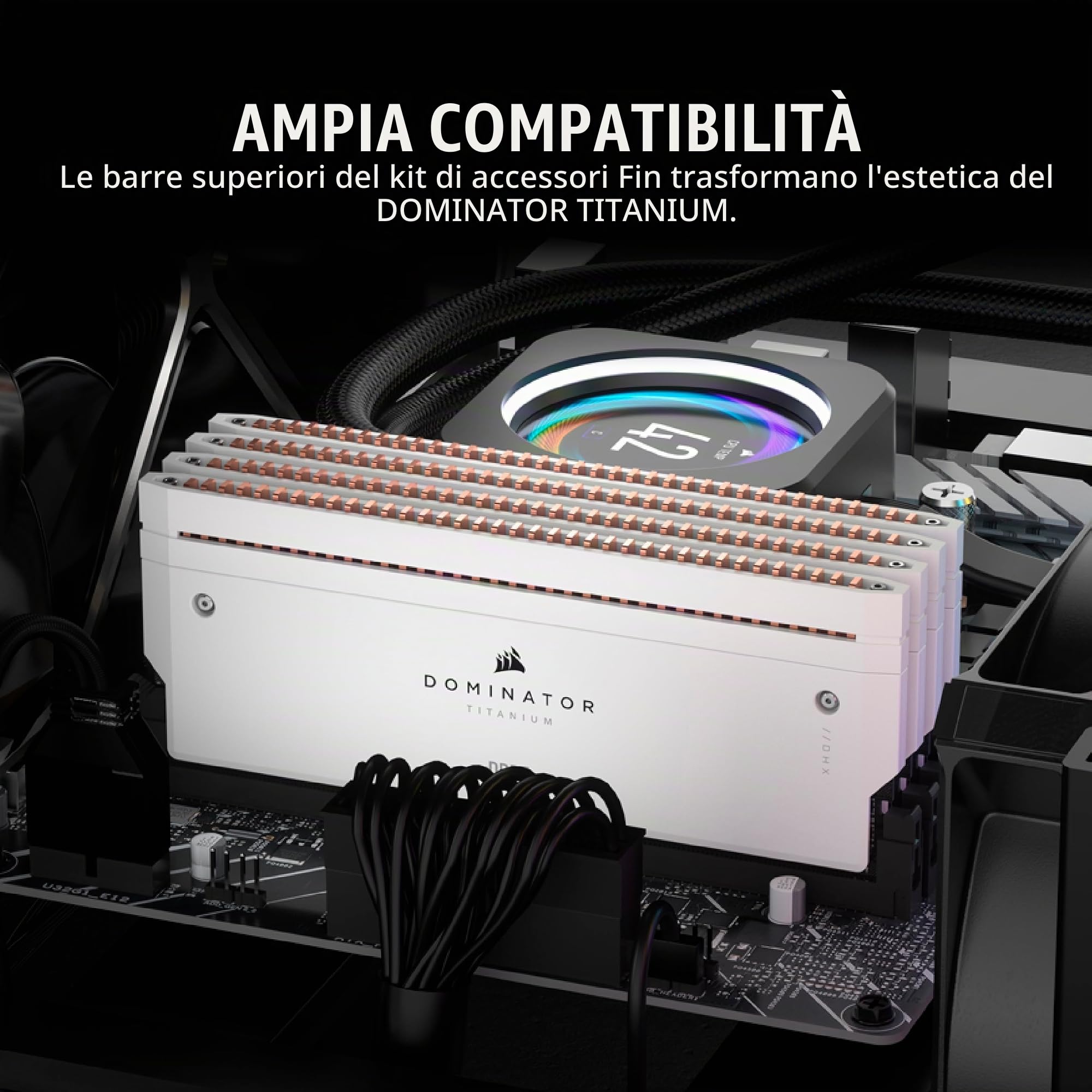 corsair-dominator-titanium-rgb-ddr5-fin-kit-di-accessori-bianco-2x-barre-superio image 5