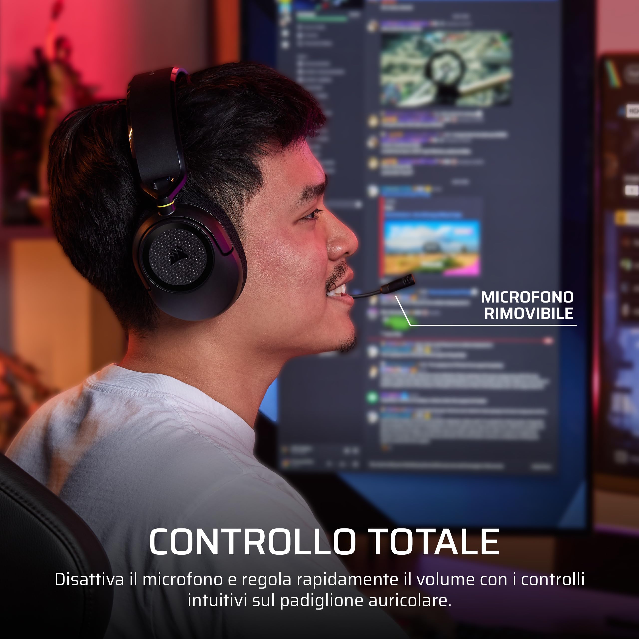 corsair-hs35-v3-cuffie-gaming-wireless-nere-2-4ghz-bluetooth-dolby-atmos image 8