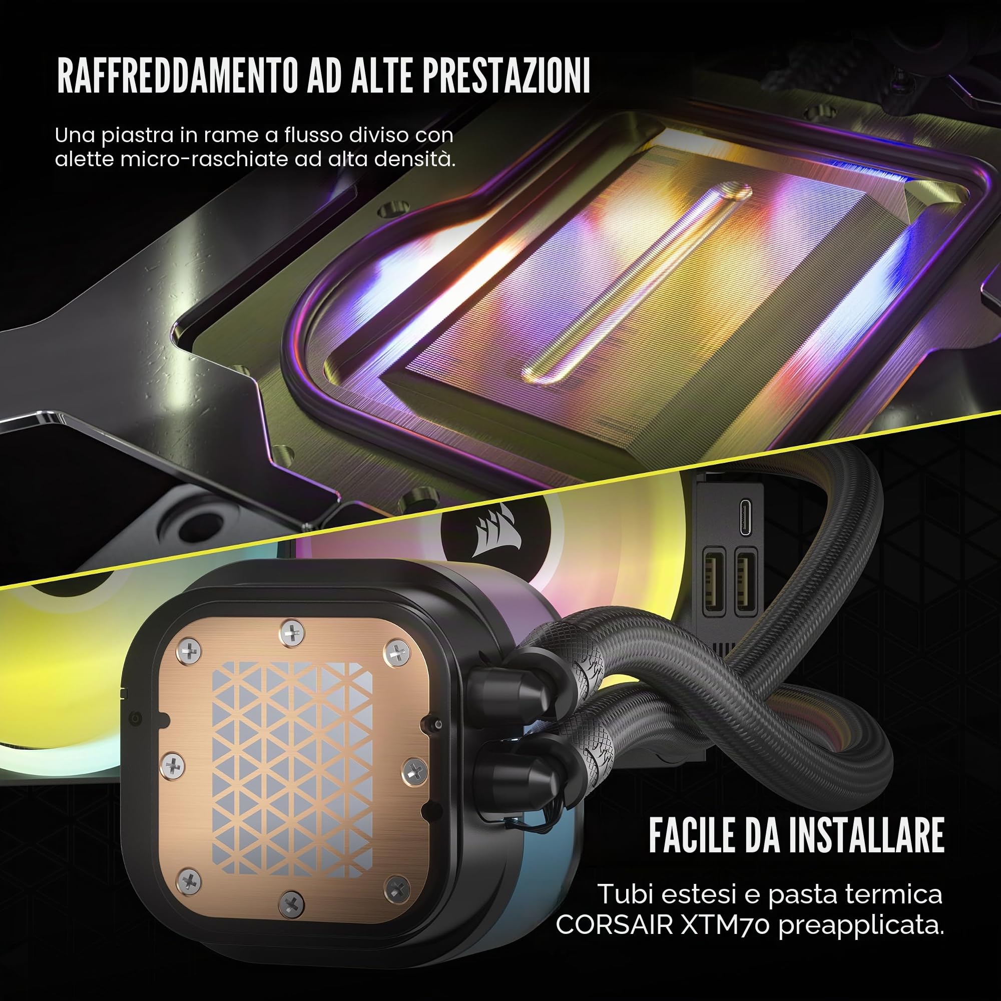 corsair-icue-link-h100i-lcd-raffreddatore-a-liquido-240mm-nero image 6