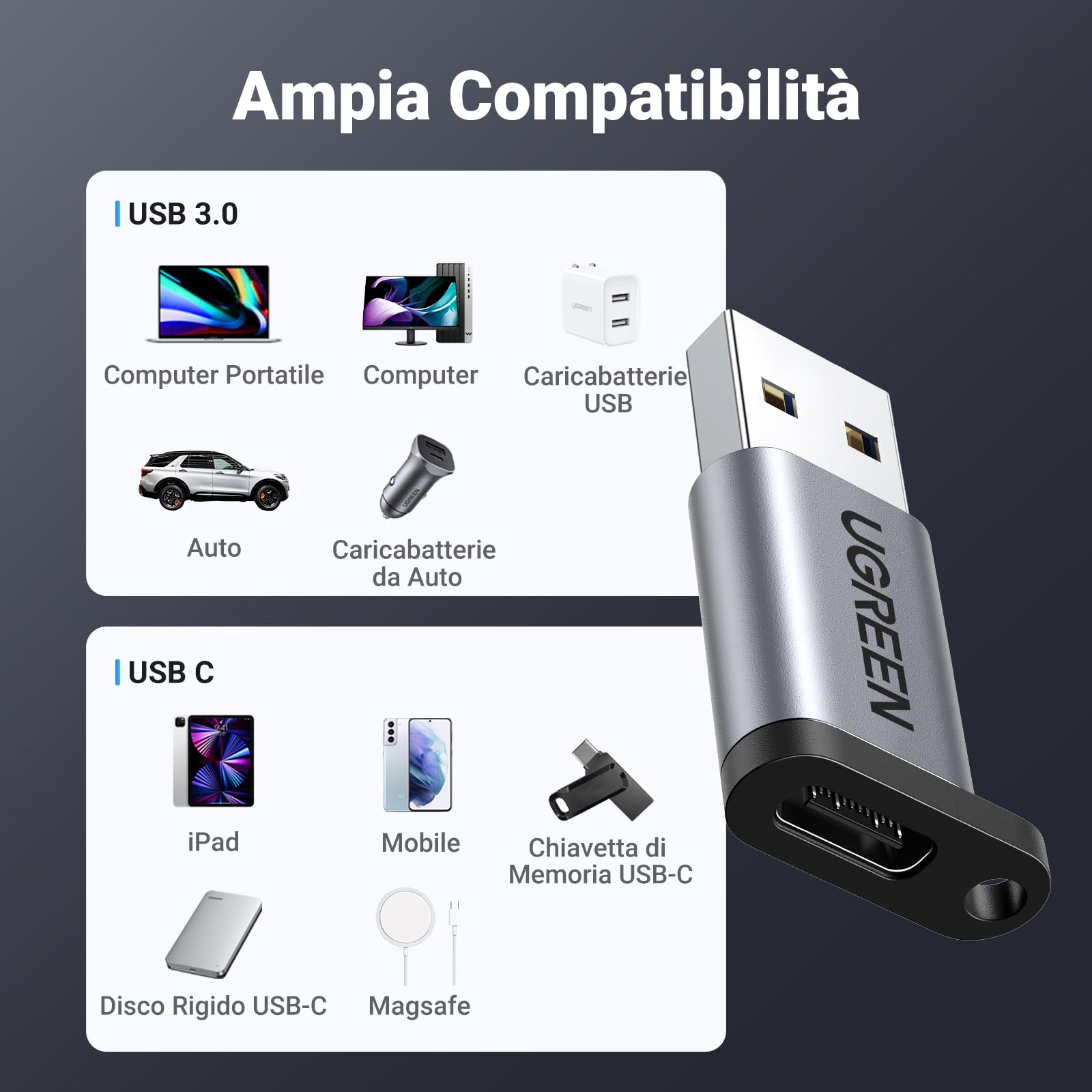 ugreen-adattatore-usb-c-a-usb-3-0-otg-5gbps-2-pack image 7