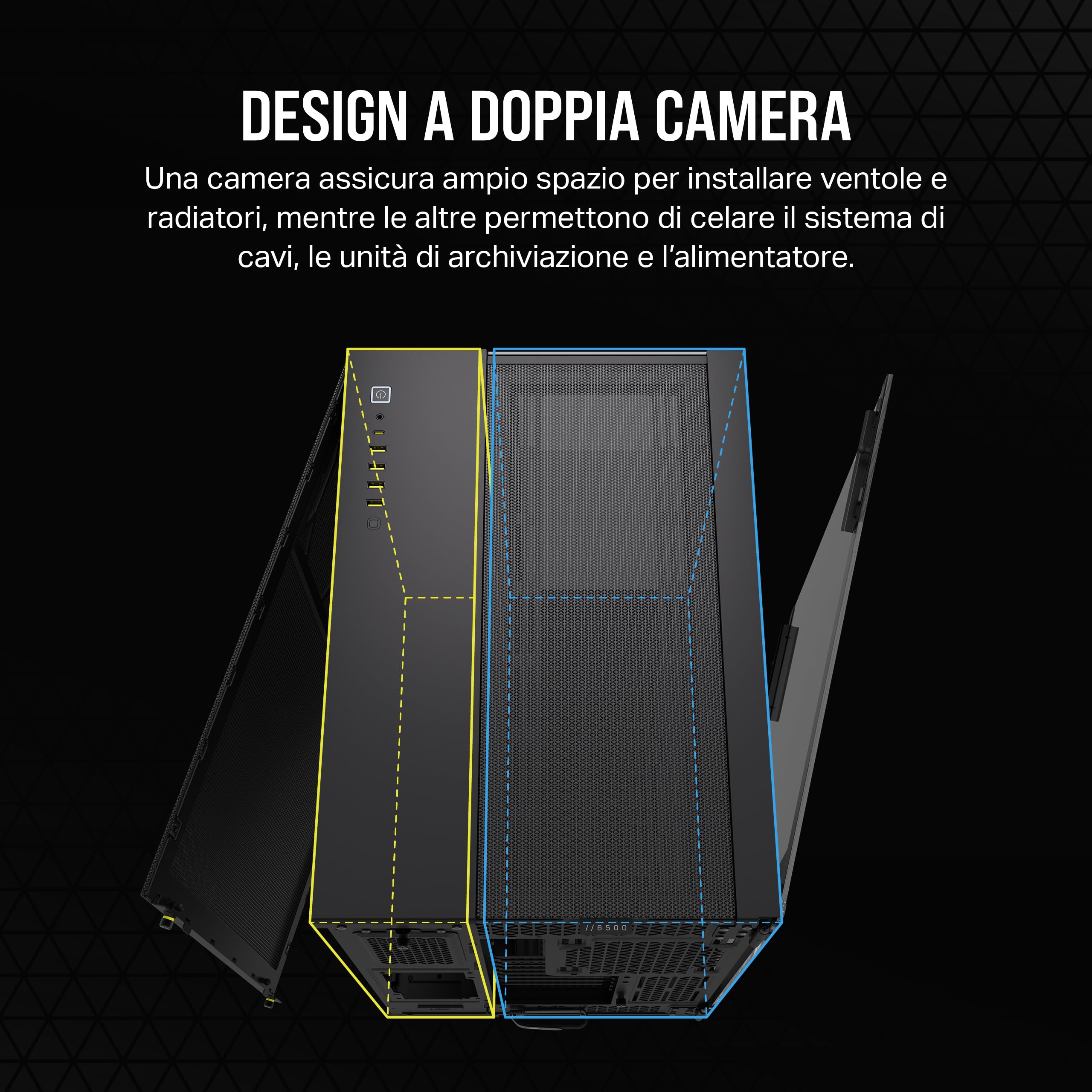 corsair-6500x-mid-tower-atx-doppia-camera-vetro-temperato-nero image 3