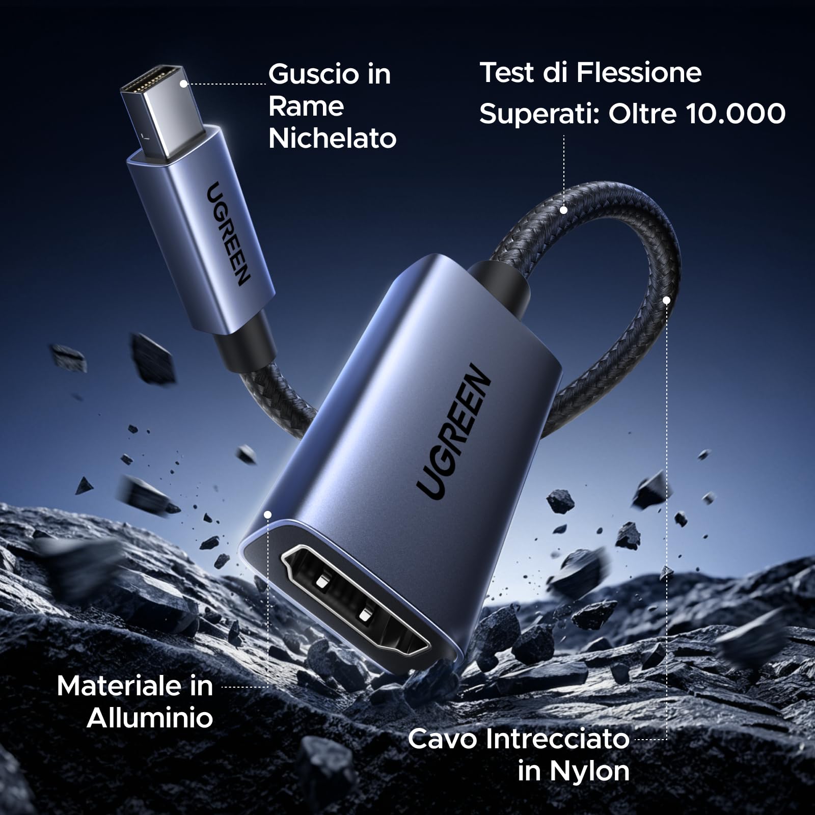 ugreen-adattatore-mini-displayport-a-hdmi-4k-30hz-unidirezionale-20cm image 6