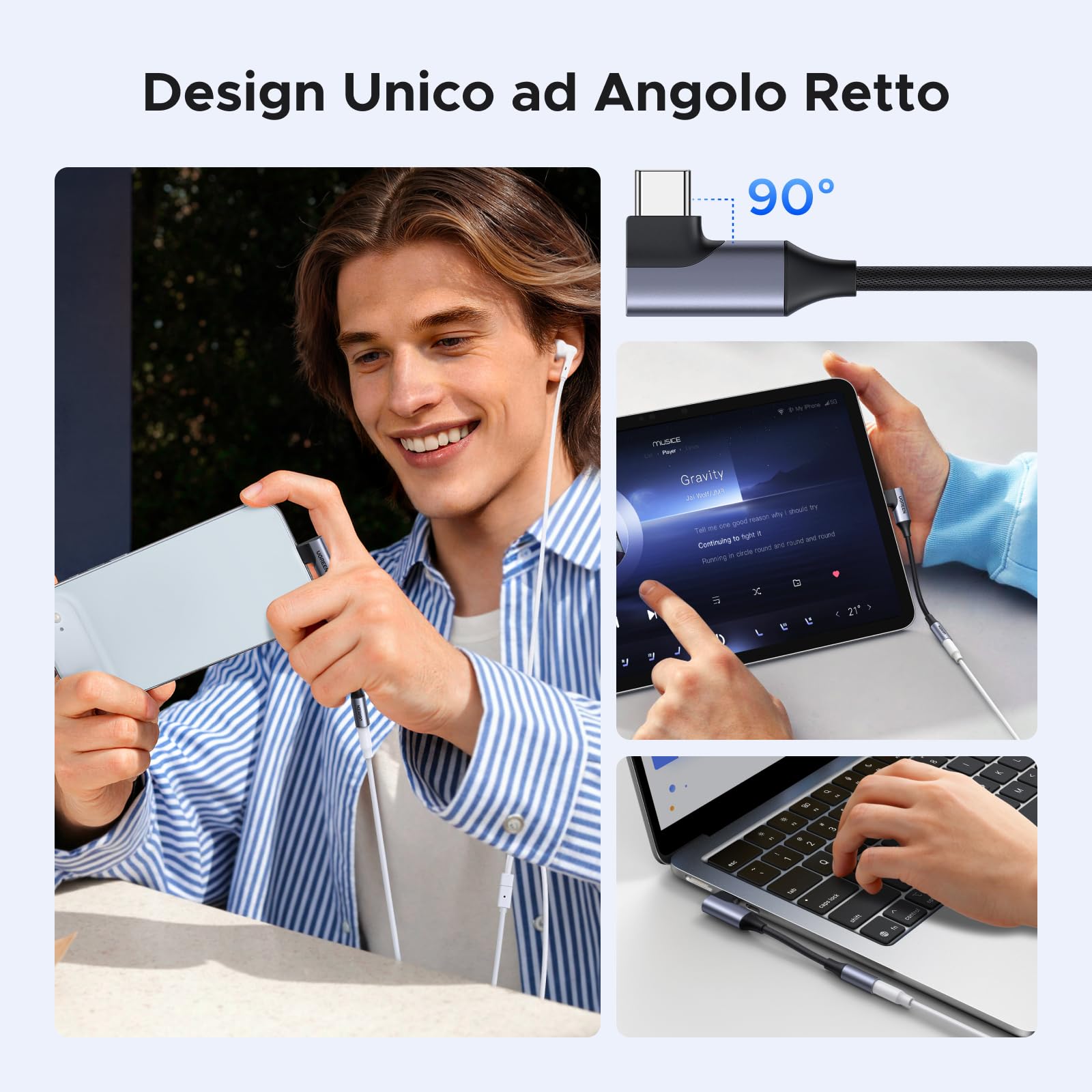 ugreen-adattatore-usb-c-a-jack-audio-3-5-mm-90-con-dac-hi-fi-24bit-96khz image 3