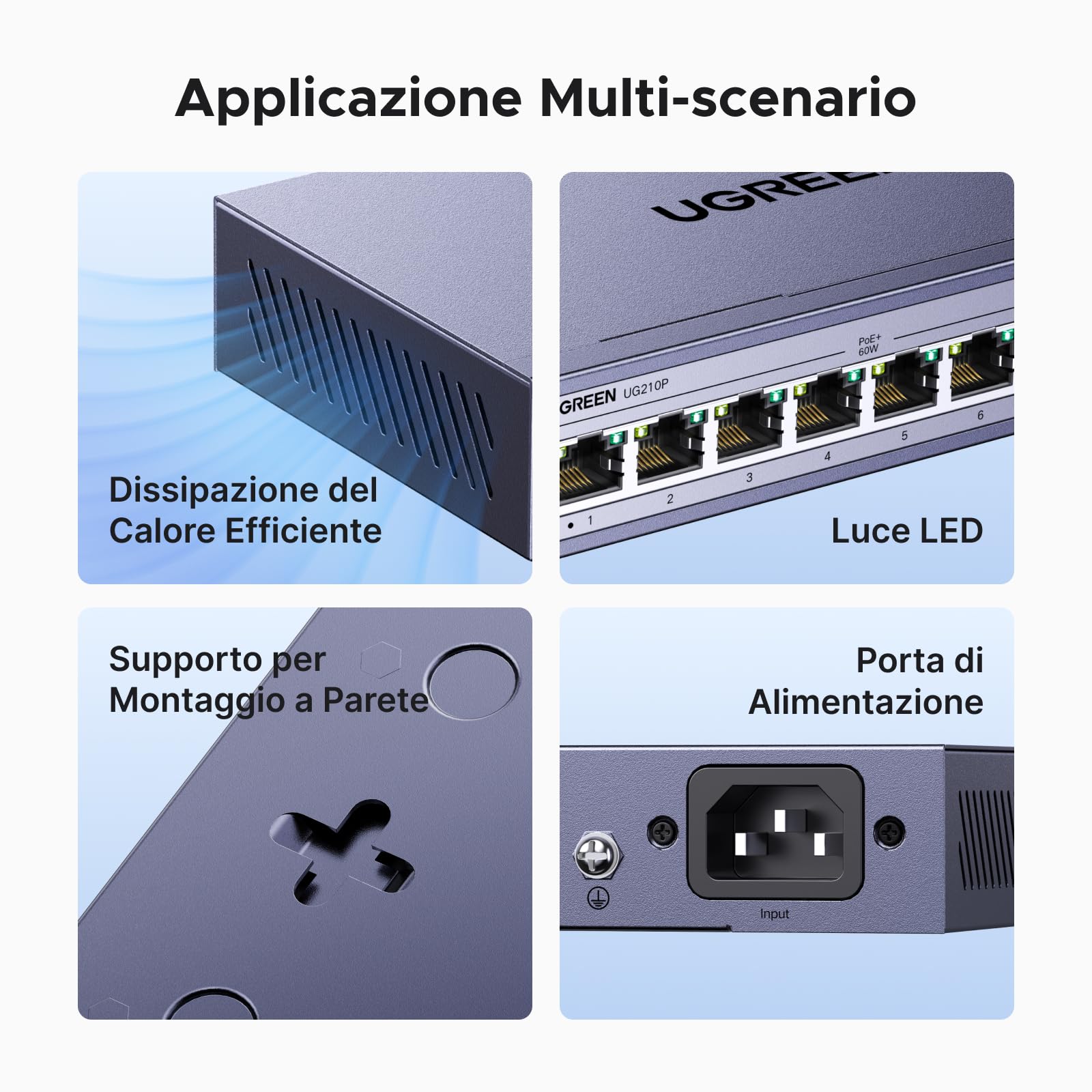 ugreen-switch-ethernet-gigabit-10-porte-con-8-poe-60w-metallo image 6