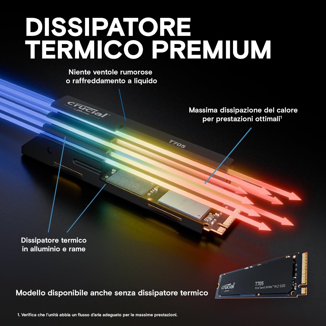 crucial-t705-ssd-2tb-pcie-5-0-nvme-m-2-con-dissipatore image 4