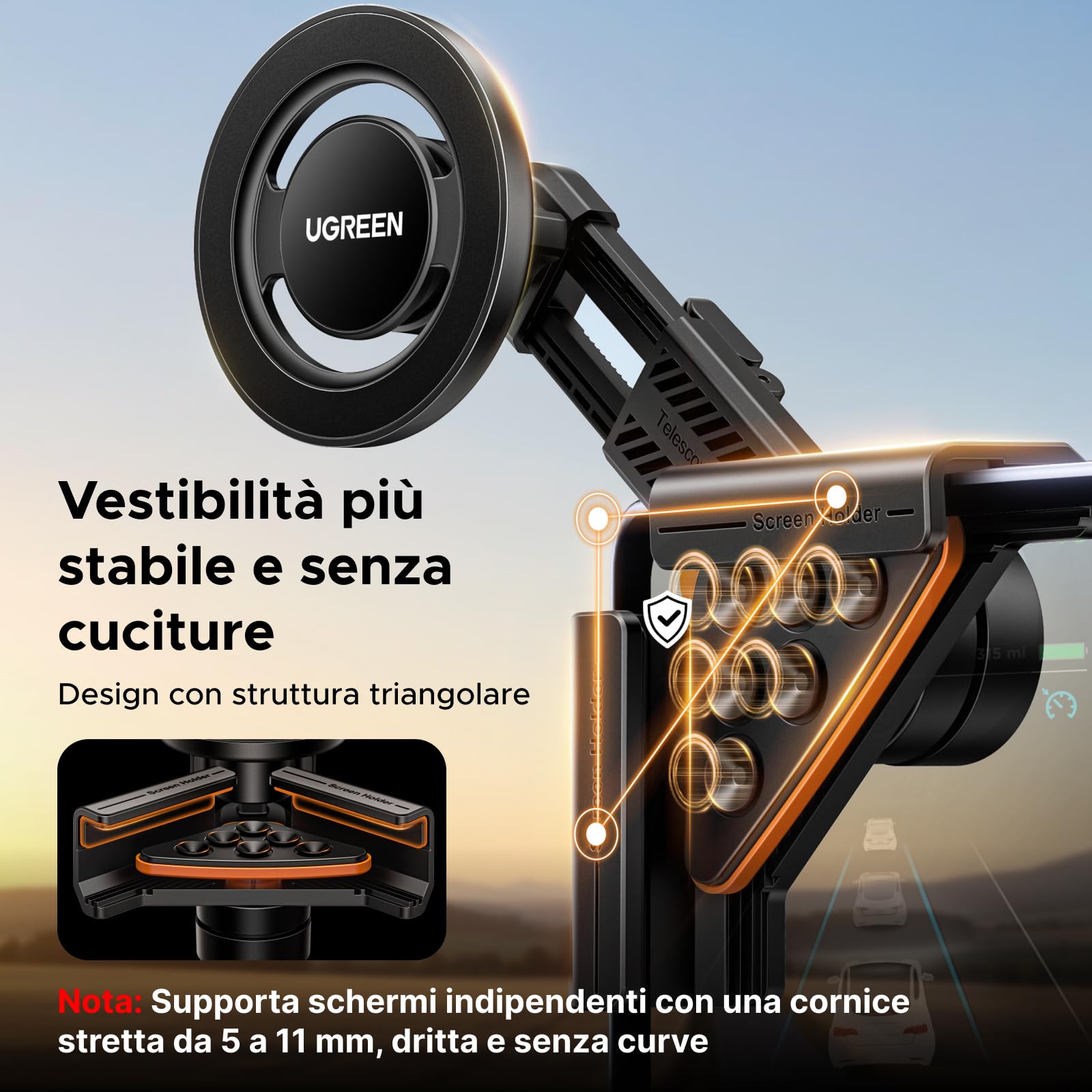 ugreen-supporto-telefono-auto-magnetico-magsafe-per-tesla-model-3-model-y image 3