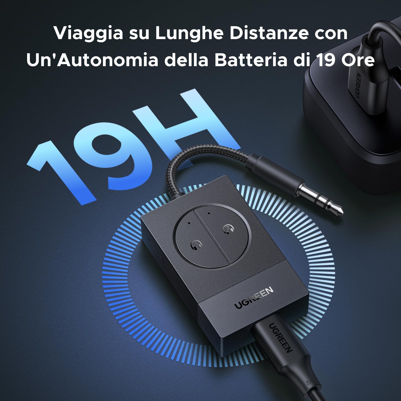 ugreen-trasmettitore-bluetooth-5-4-per-tv-e-aereo-jack-3-5mm-doppio-collegamento image 5