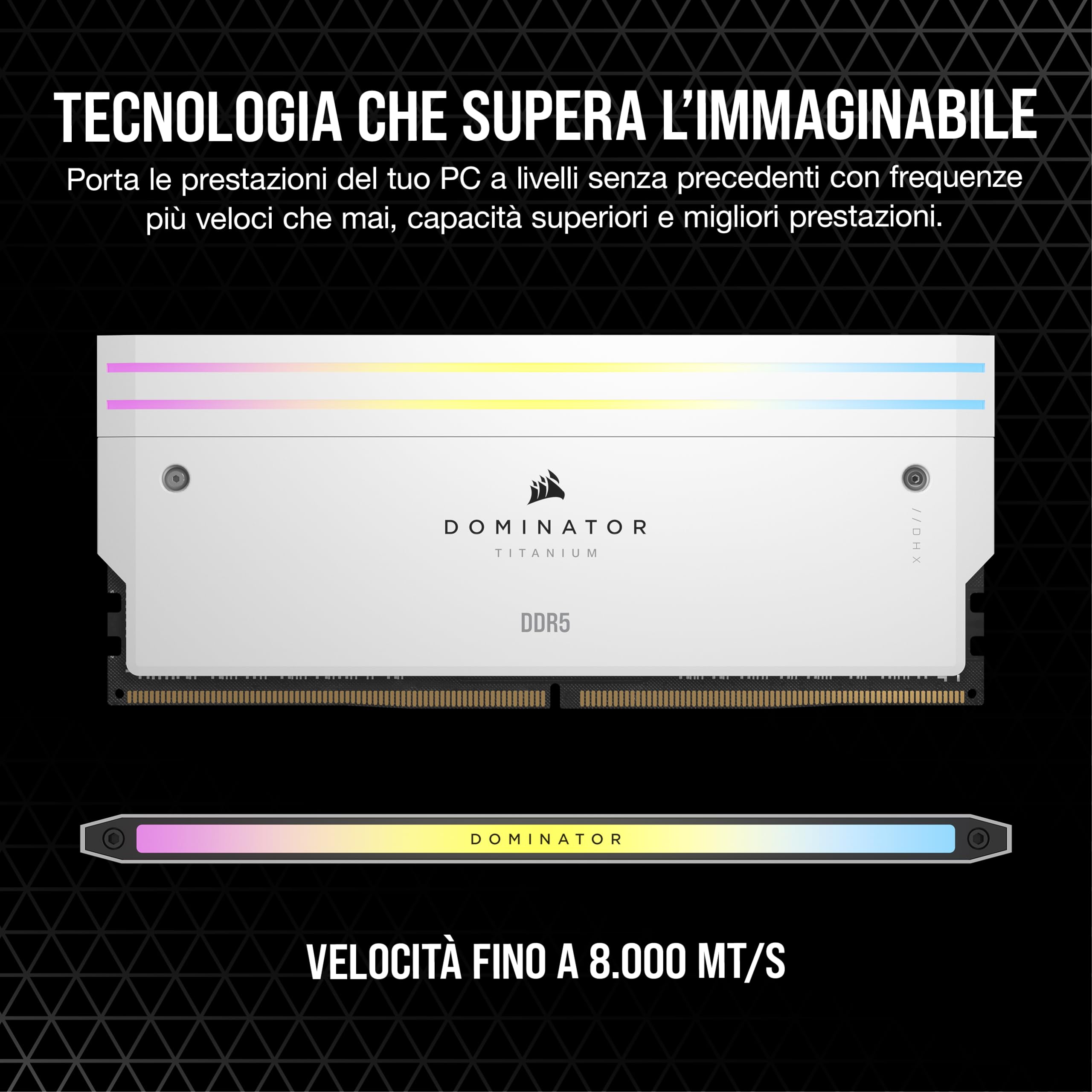 corsair-dominator-titanium-rgb-ram-ddr5-32gb-2x16gb-6600mhz-cl32-intel-xmp-bianc image 3