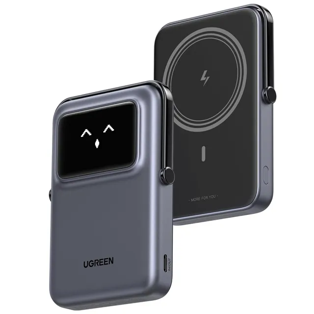 ugreen-uno-power-bank-magnetico-10000mah-pd-20w-con-cavo-e-stand-nero image 1