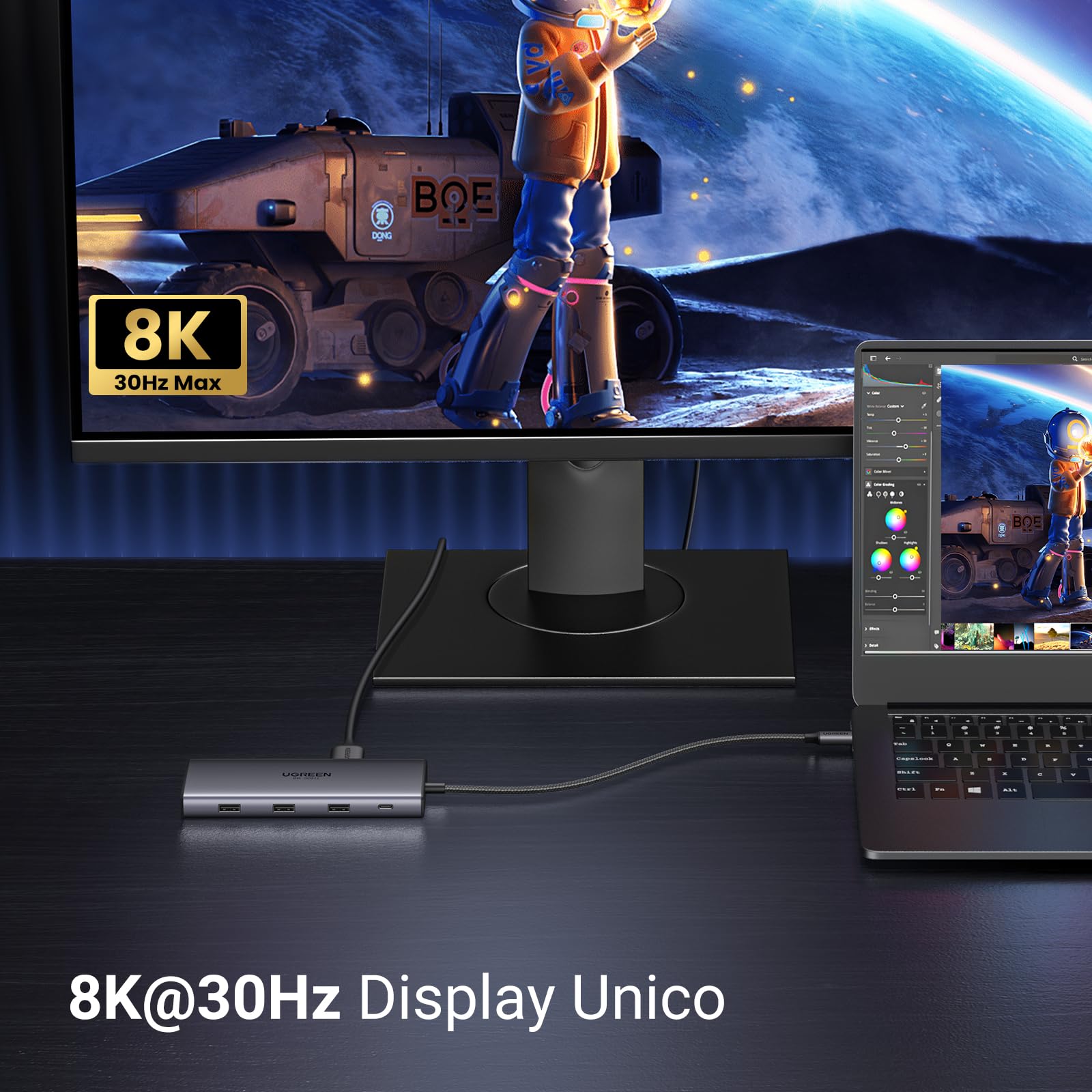 ugreen-revodok-pro-210-hub-usb-c-10-in-1-doppio-hdmi-4k60hz-8k30hz image 4