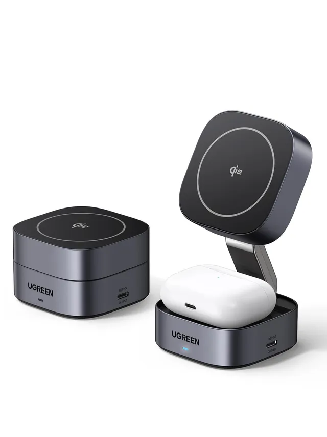 ugreen-magflow-caricatore-wireless-magnetico-2in1-qi2-15w-pieghevole image 1