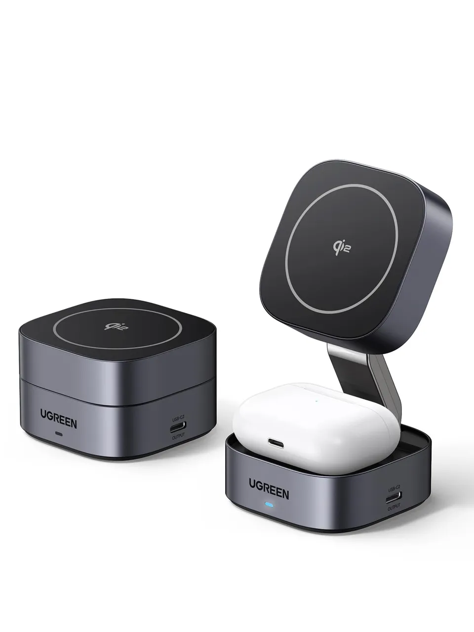 ugreen-magflow-caricatore-wireless-magnetico-2in1-qi2-15w-pieghevole image 1