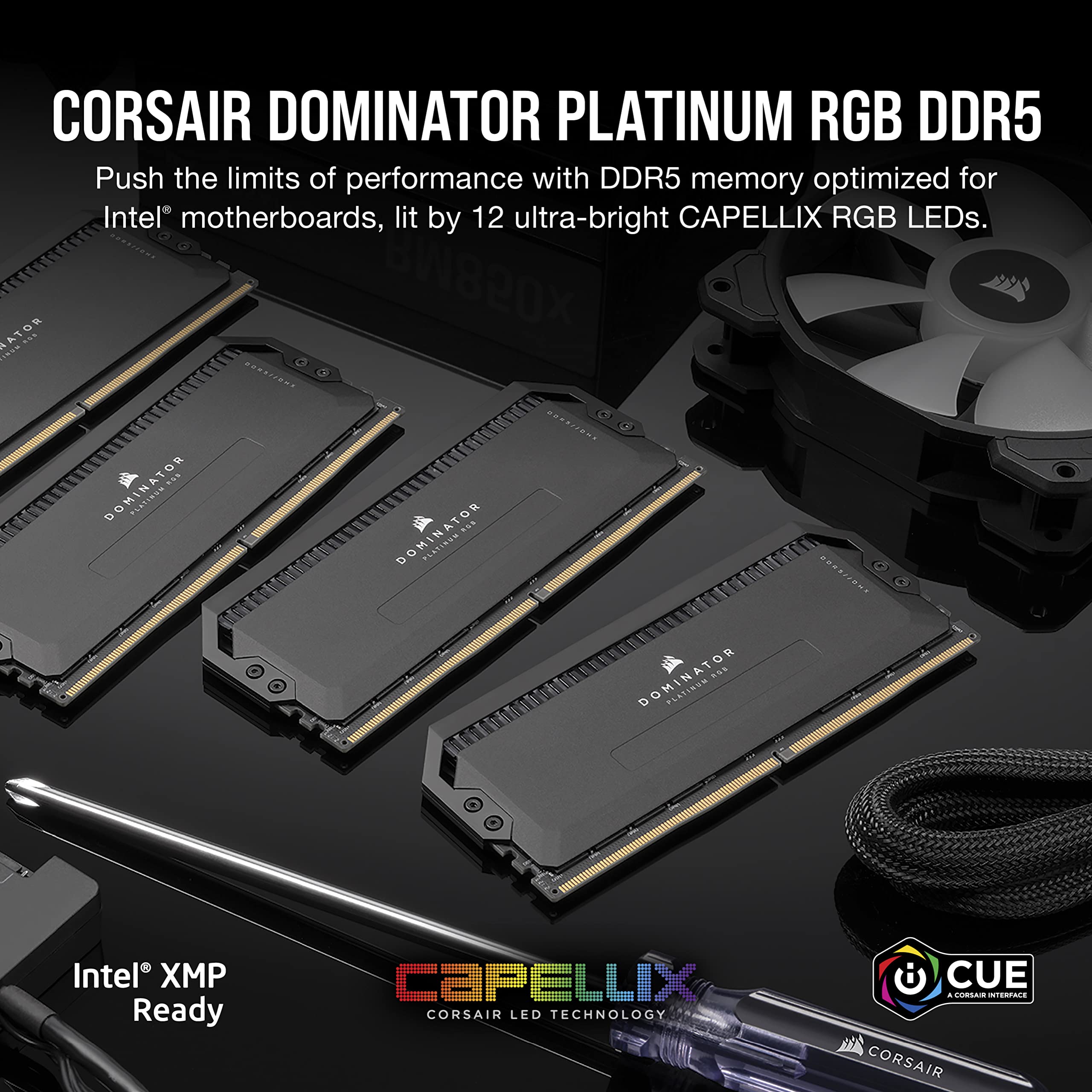 corsair-dominator-platinum-rgb-ddr5-ram-32gb-2x16gb-6000mhz-cl36-intel-xmp-nero- image 2