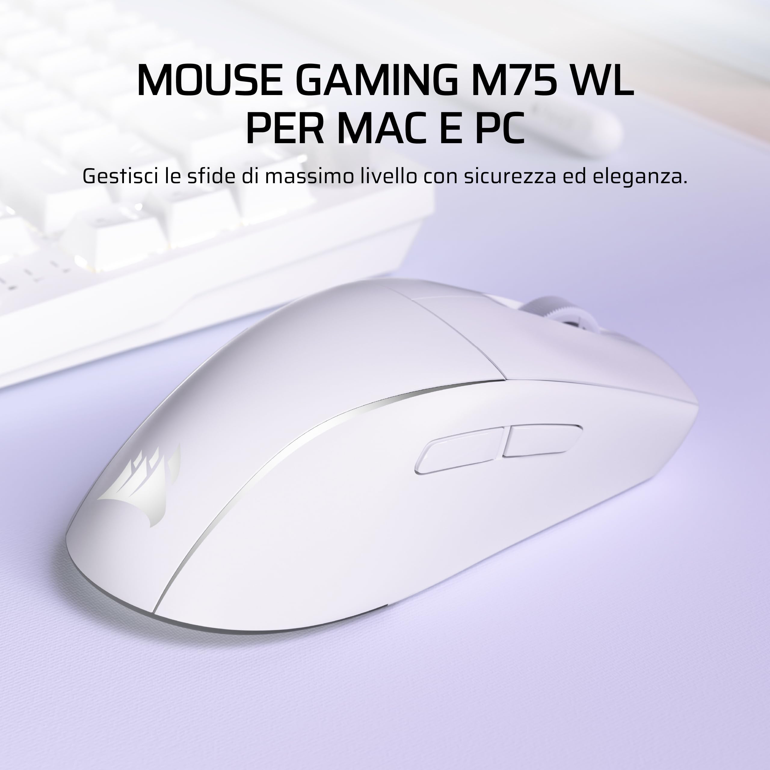 corsair-m75-wireless-rgb-mouse-da-gioco-fps-leggero-ambidestro-bianco-brina image 2