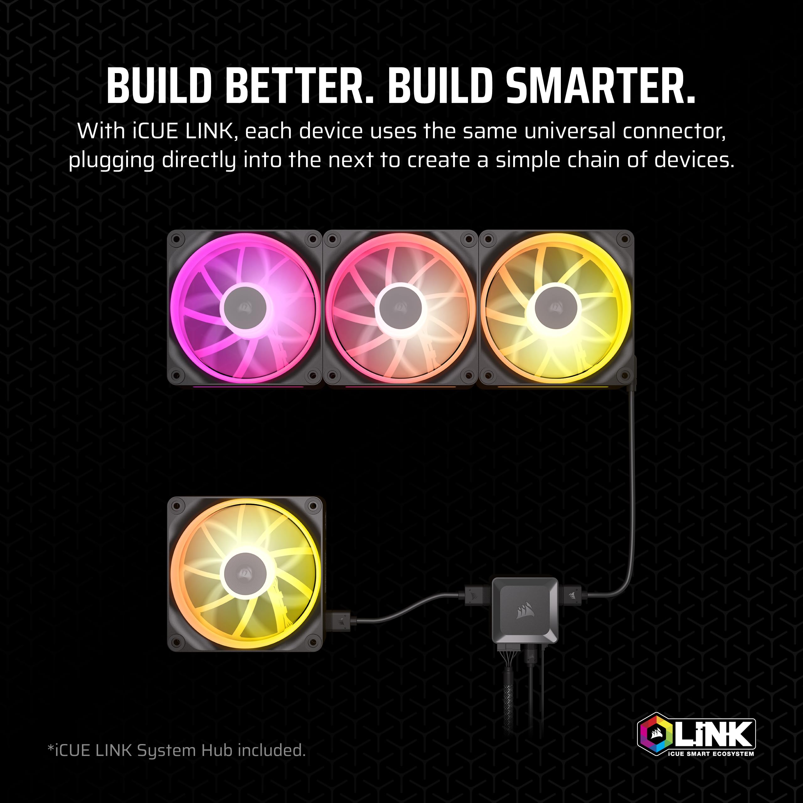 corsair-icue-link-lx120-rgb-ventola-case-120-mm-nera-confezione-da-3 image 4