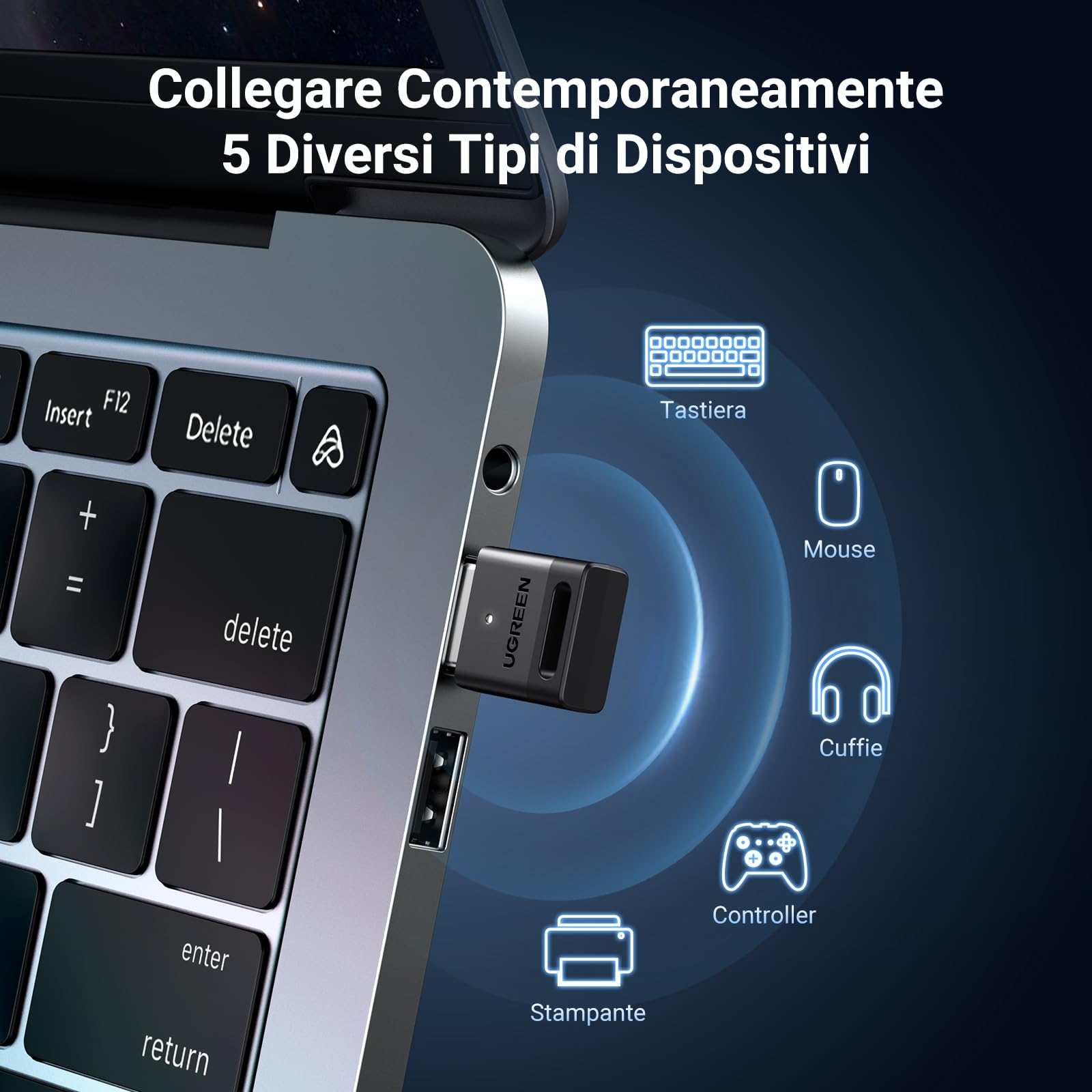 ugreen-adattatore-usb-bluetooth-5-3-per-pc-windows-con-5-dispositivi image 5