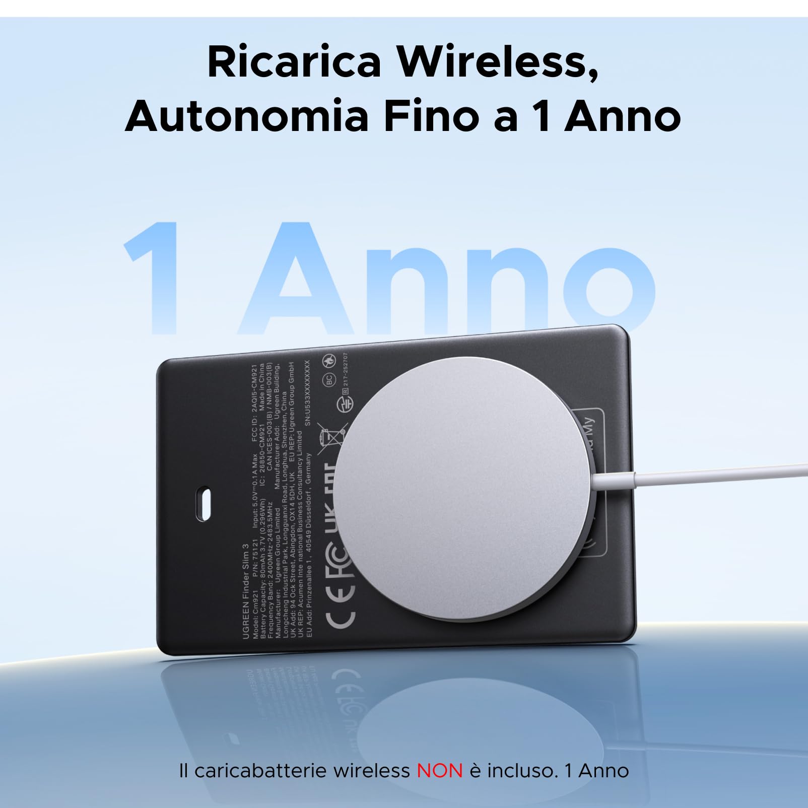 ugreen-finetrack-slim-finder-tag-sottile-per-apple-find-my-solo-ios-ricaricabile image 3