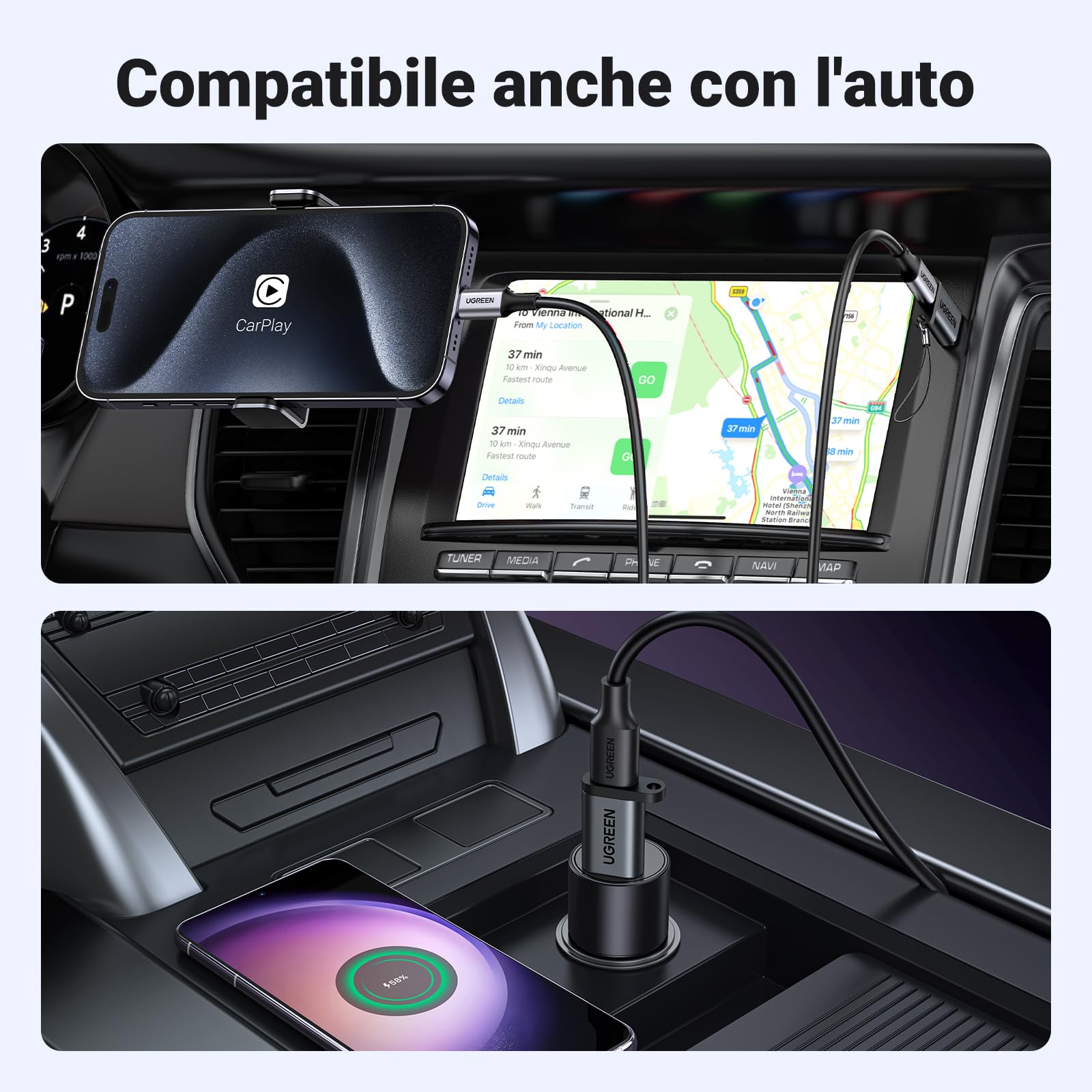 ugreen-adattatore-usb-c-femmina-a-usb-a-maschio-3-0-5gbps-con-ricarica-3a-nero image 5