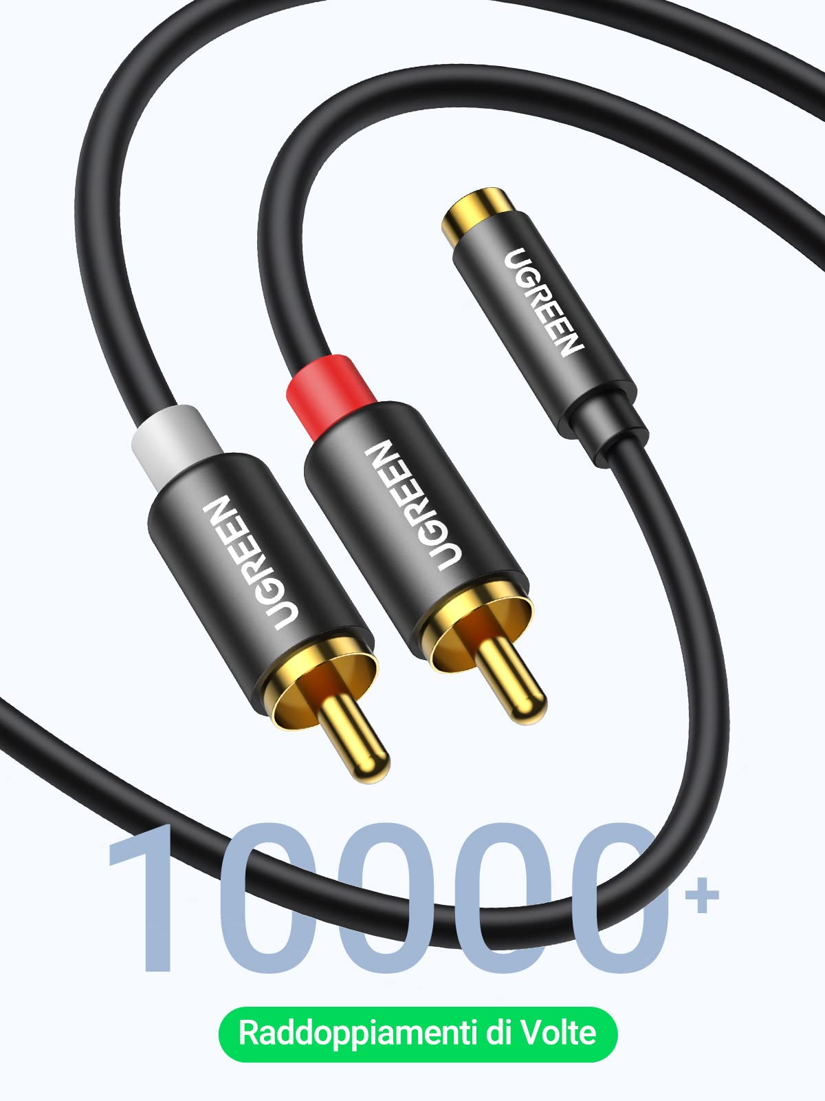 ugreen-adattatore-audio-2rca-maschio-a-jack-3-5mm-femmina-25cm image 6
