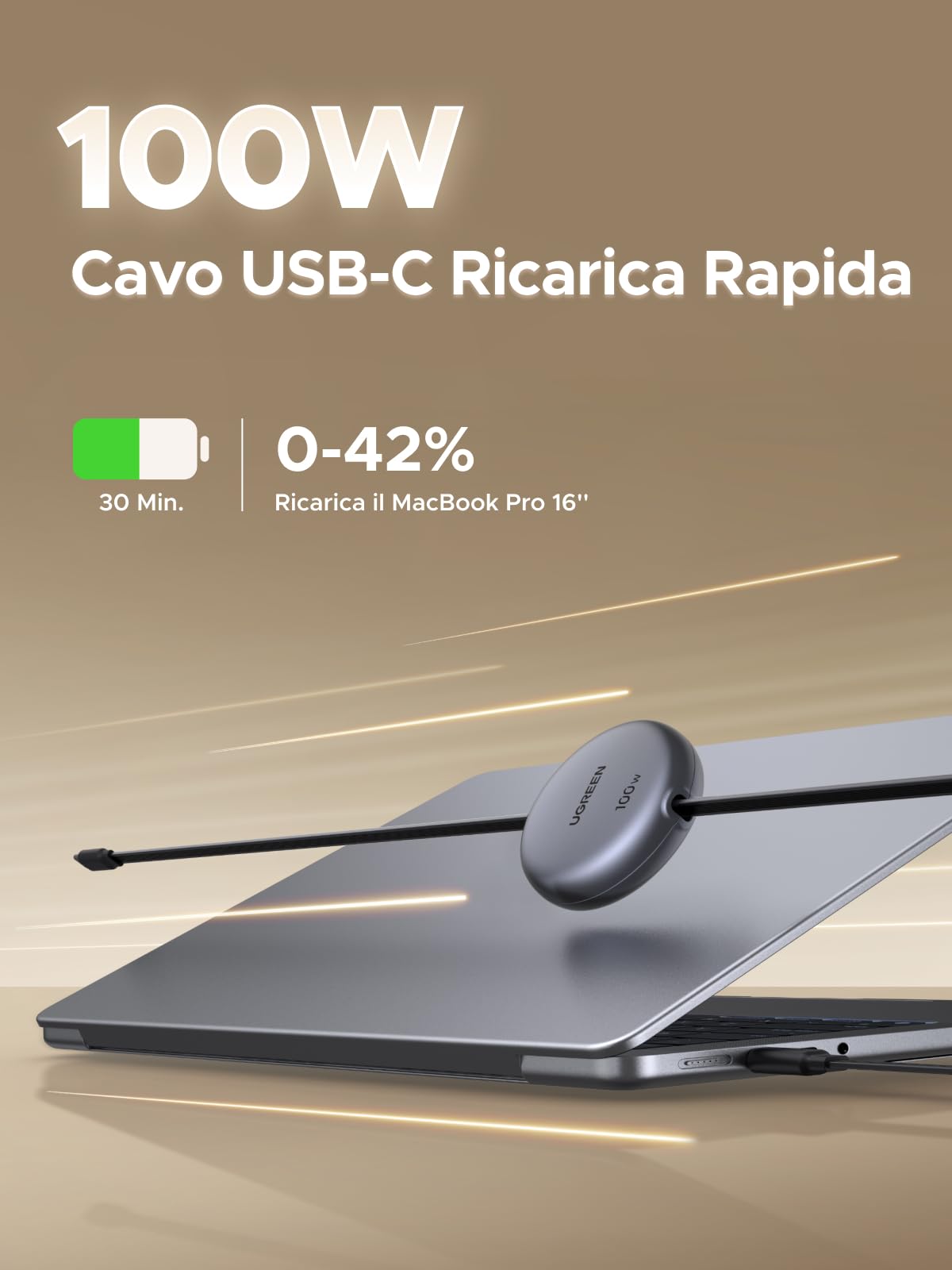 ugreen-nexode-cavo-usb-c-retrattile-100w-pd-grigio image 2