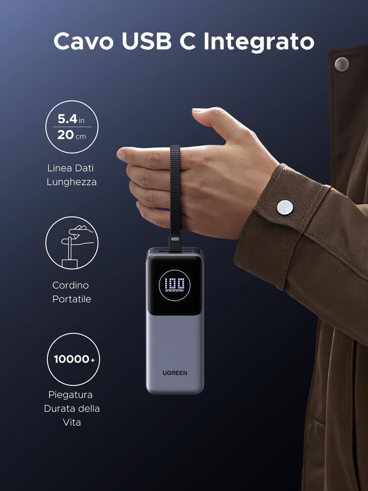 ugreen-nexode-pro-130w-power-bank-20000mah-pd-100w-con-cavo-usb-c-integrato-3-po image 6