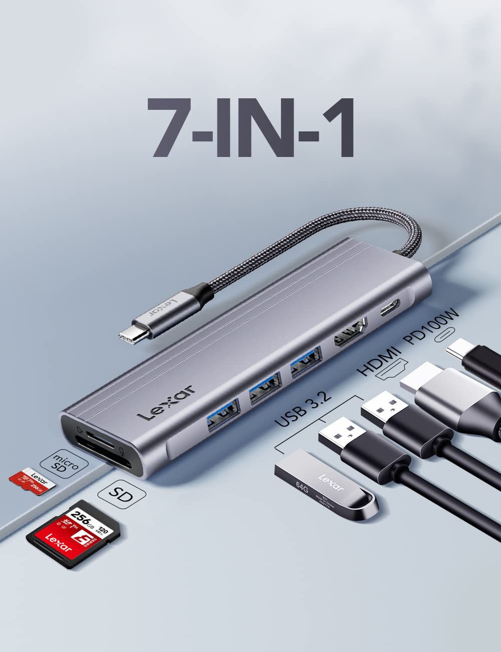 lexar-h31-hub-usb-c-7-in-1-hdmi-4k-60hz-pd-100w image 2